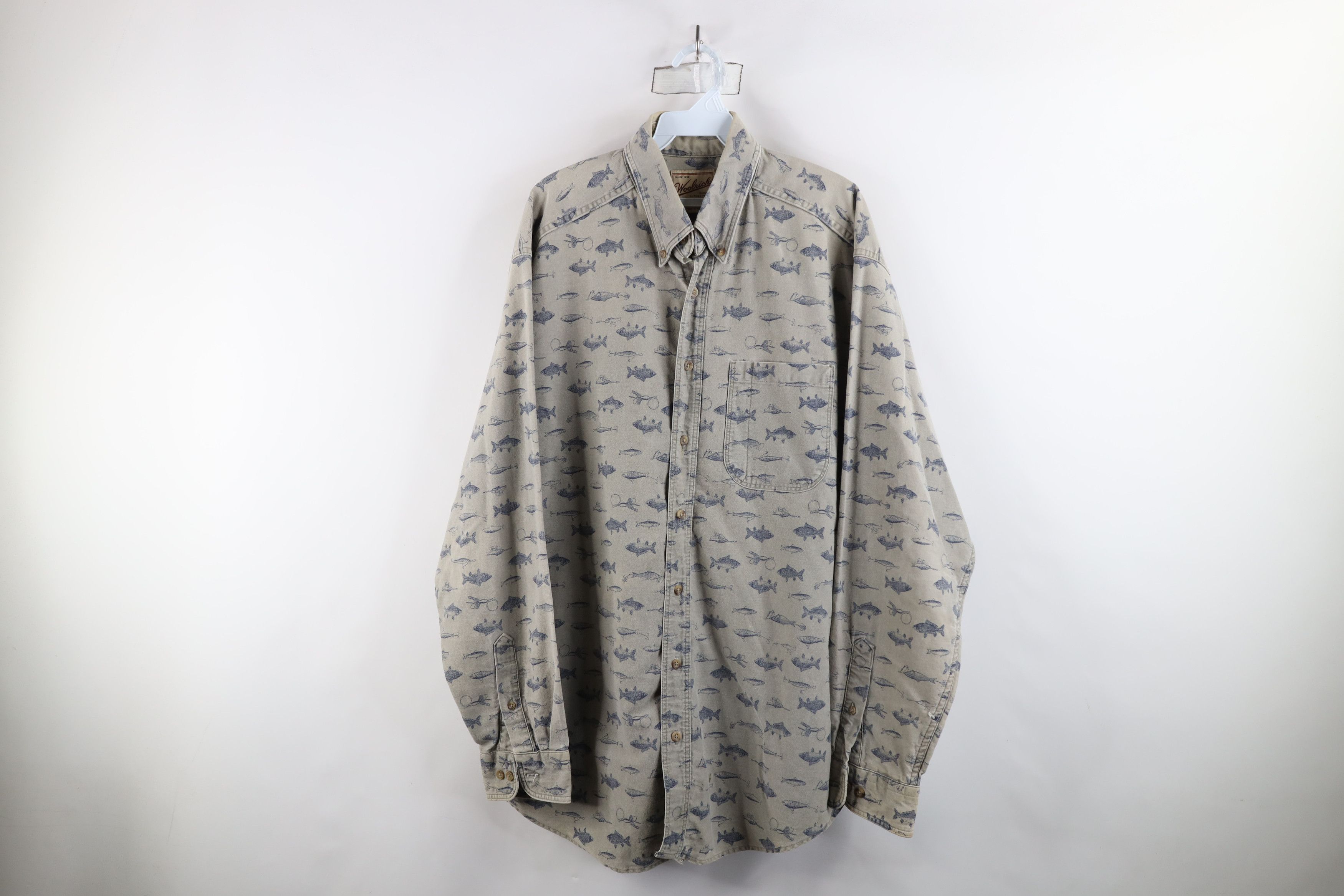 Vintage × Woolrich Woolen Mills Vintage 90s Woolrich All Over Print Button Down Shirt USA Size US XL / EU 56 / 4 - 1 Thumbnail