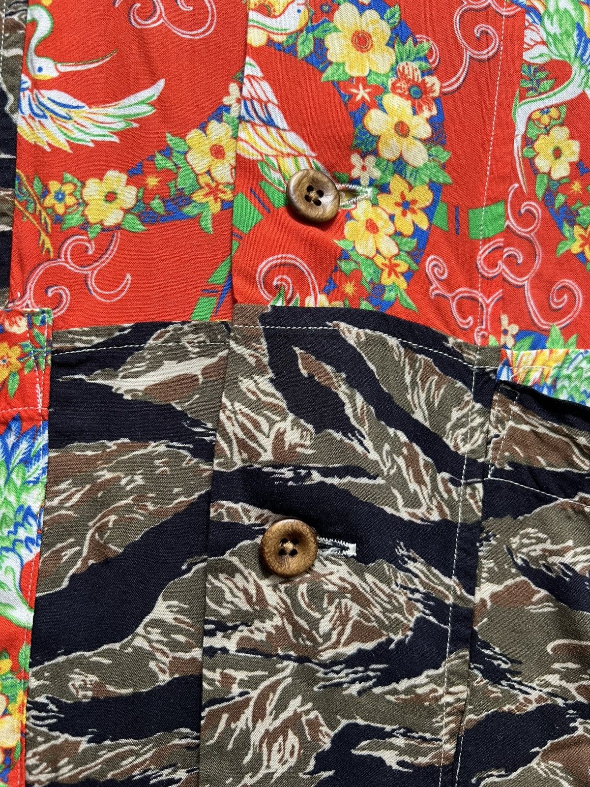 Polo Ralph Lauren × Ralph Lauren Polo Ralph Lauren Tiger Patchwork Rayon Button Down Shirt Size US M / EU 48-50 / 2 - 4 Thumbnail
