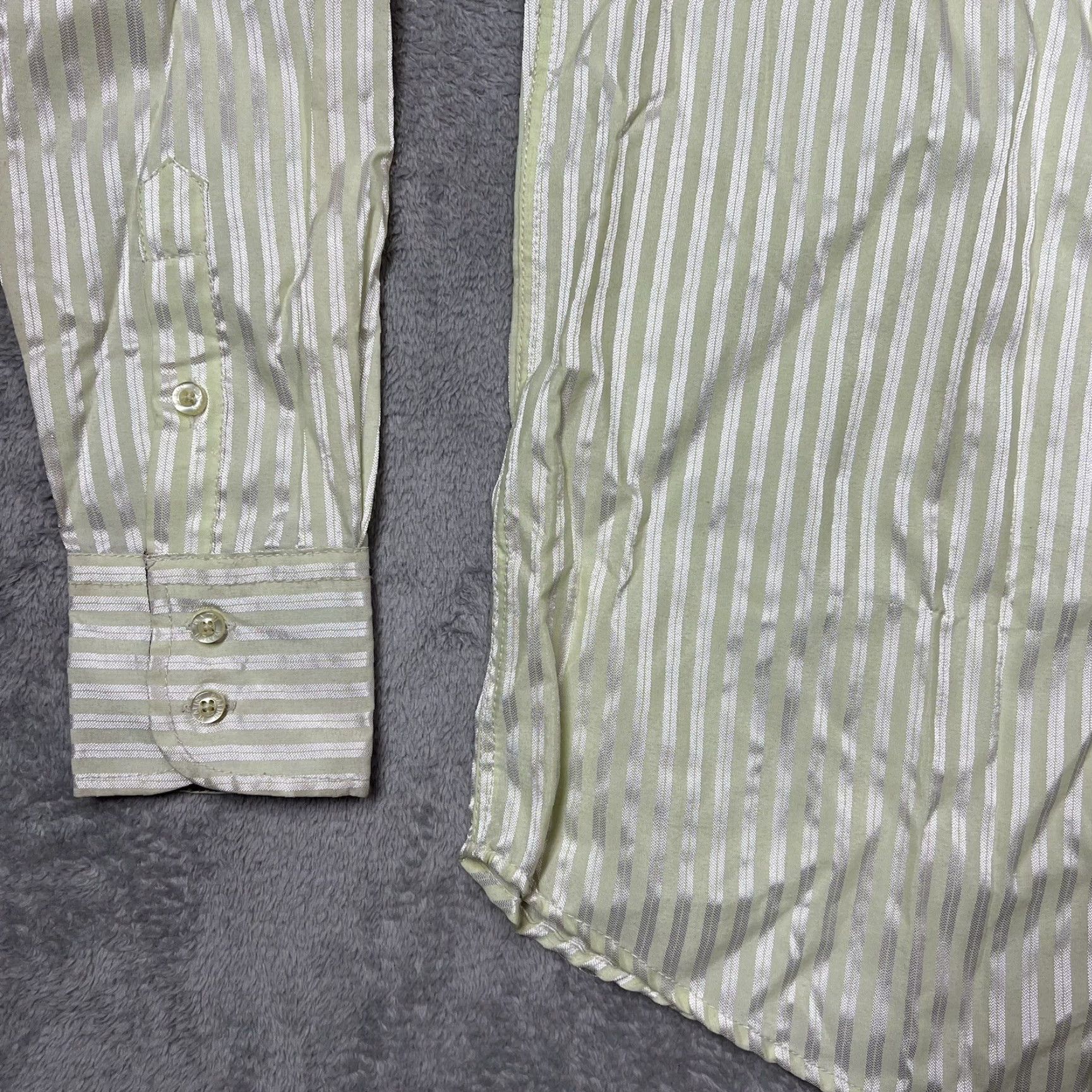 Cougar VINTAGE Platini Jeans Cougar Men’s Shirt Striped Green Button-Up Long Sleeve Size S EUC Size US S / EU 44-46 / 1 - 6 Thumbnail