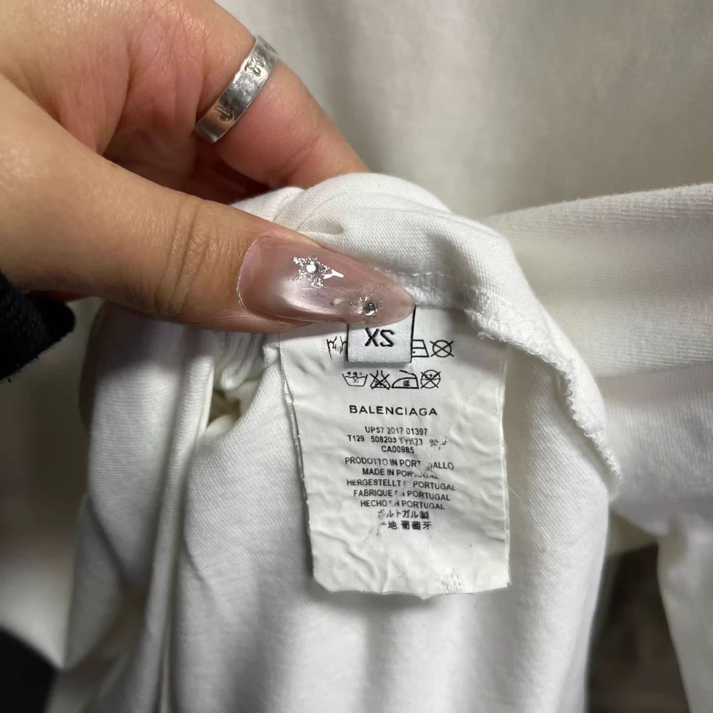 Balenciaga Balenciaga White Logo Crewneck Short-Sleeve Tee XS Size US XS / EU 42 / 0 - 4 Thumbnail