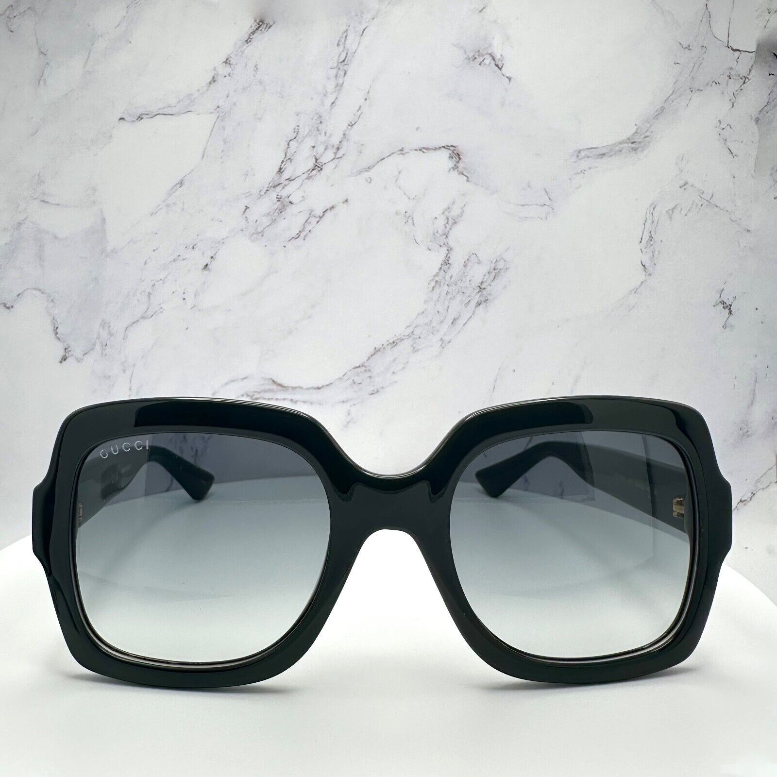 Gucci Gucci Sunglasses Black Square Womens Gold GG Logo Oversized Size ONE SIZE - 5 Thumbnail