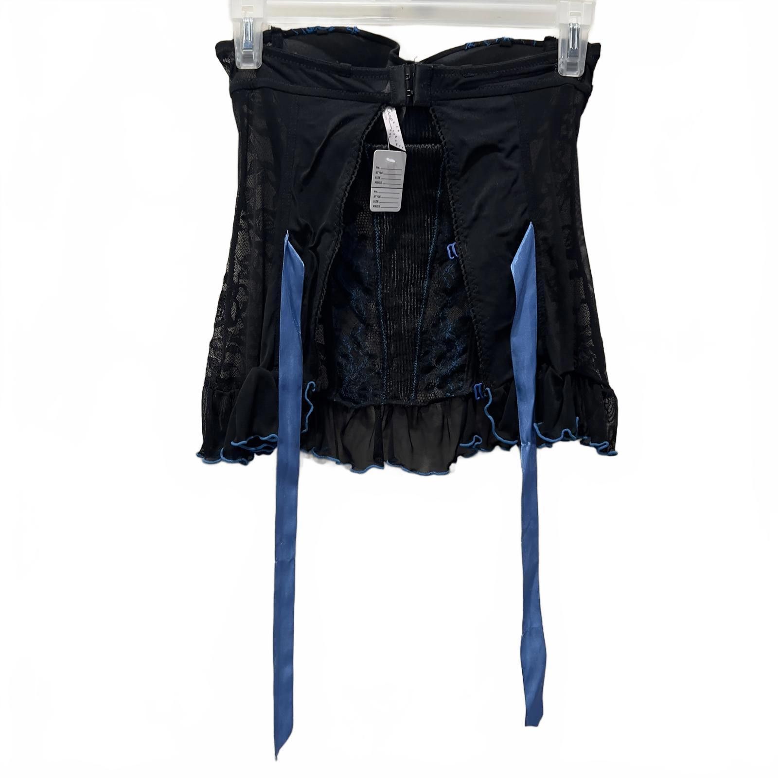 Other Native Intimates Black and Blue Lace Corset Bustier Size ONE SIZE - 2 Thumbnail