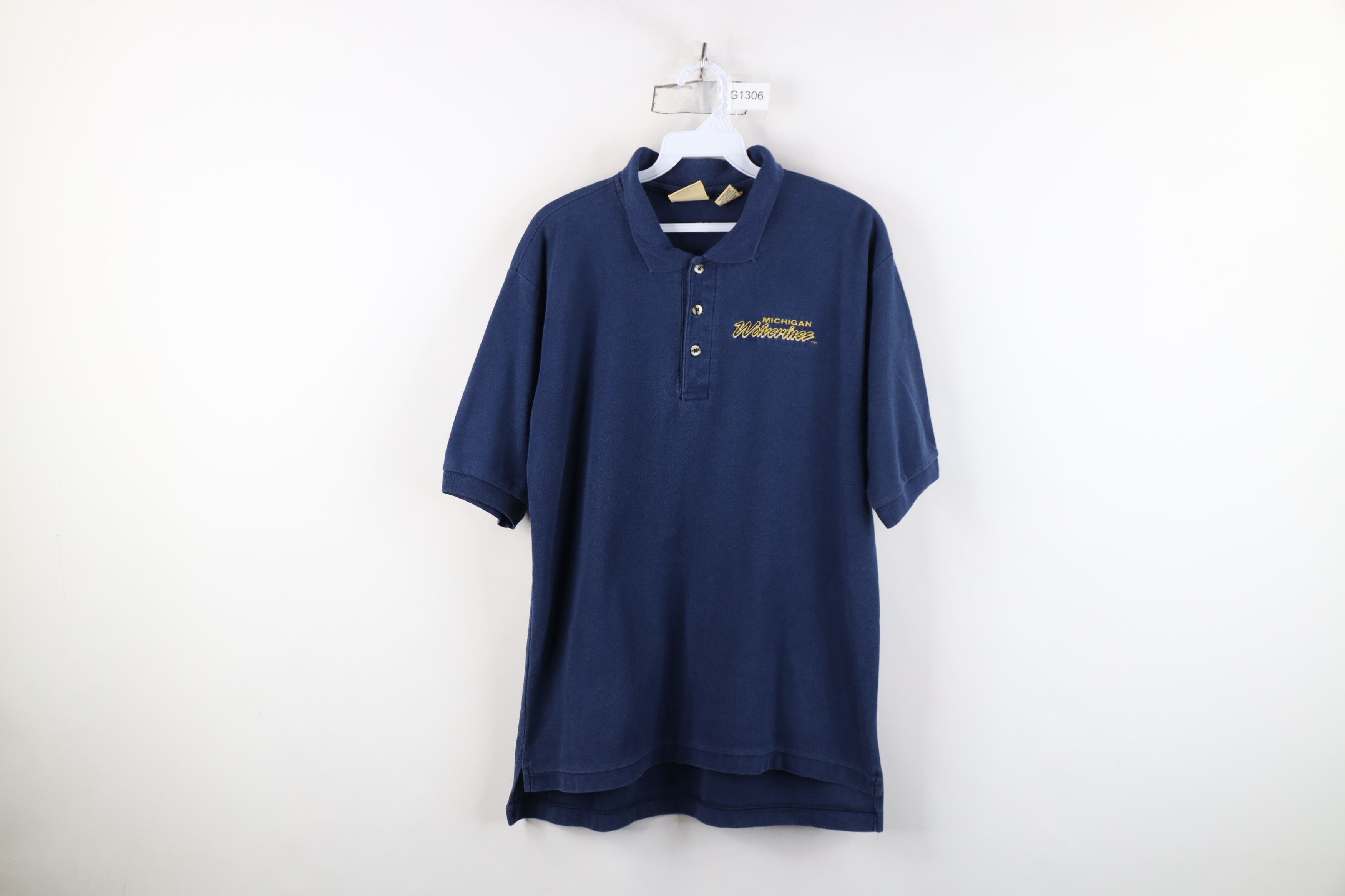 Vintage Vintage 90s University of Michigan Football Polo Shirt Size US M / EU 48-50 / 2 - 1 Thumbnail