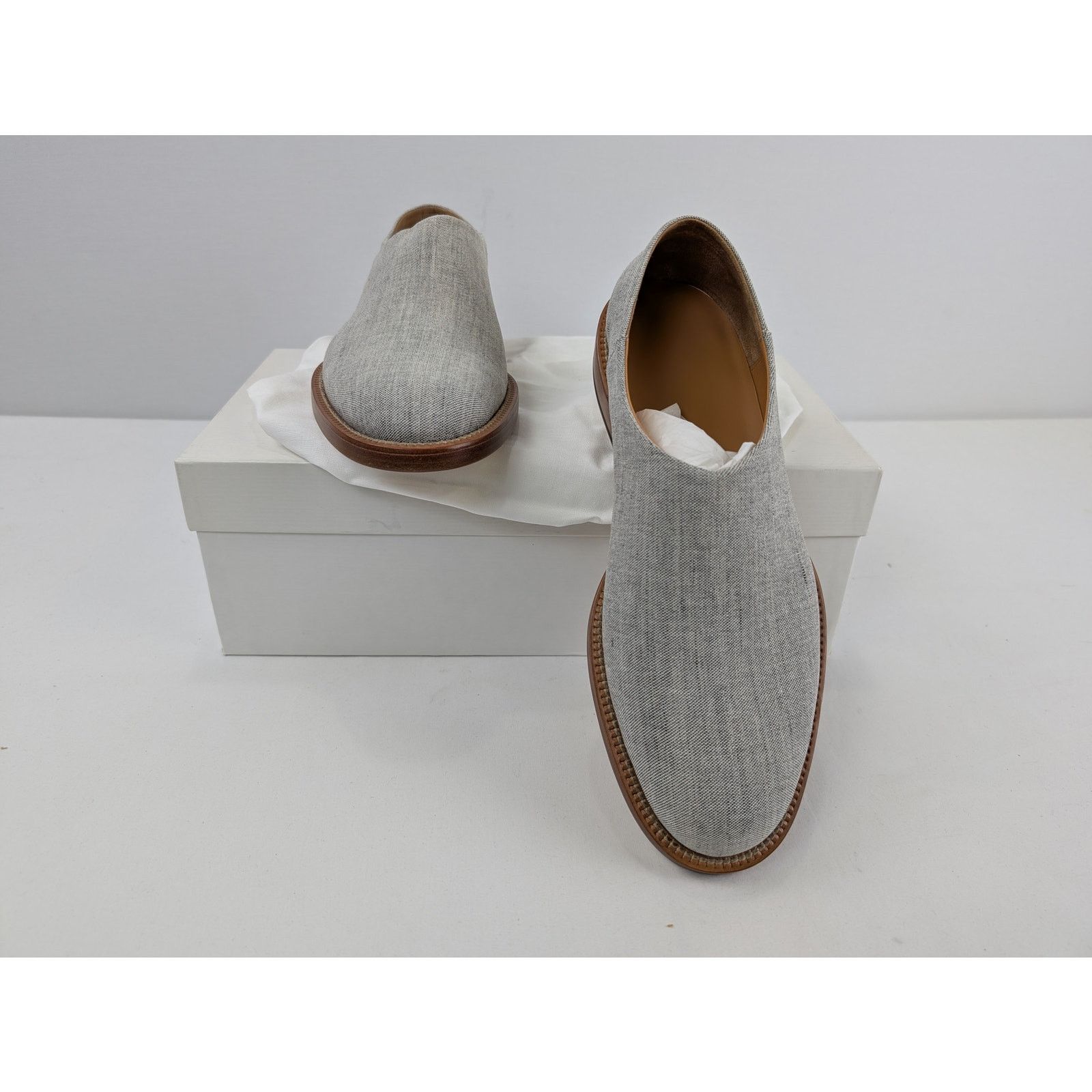 Maison Margiela o1rshd1 Laceless Canvas Derby Shoe Boots in Grey Size US 8 / EU 41 - 12 Thumbnail