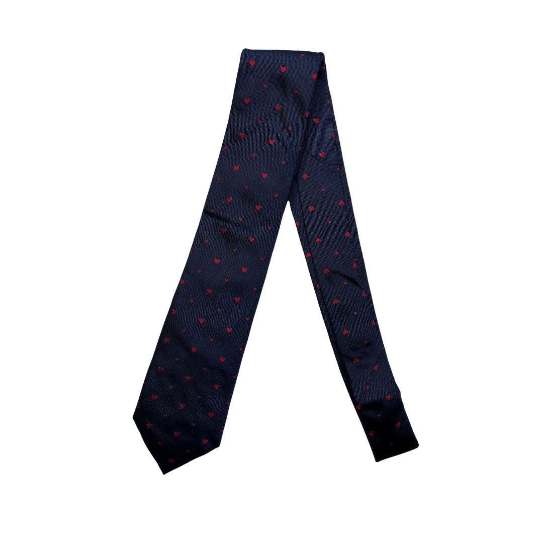 5-97 PAUL SMITH NWT Tie Hearts 100% Silk Navy Red