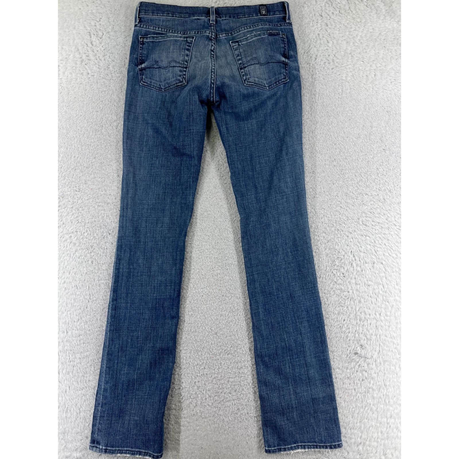 7 For All Mankind 7 For All Mankind Jeans Women's ED Blue Denim 26x32 Straight Fit Regular 5-Pocket Cotton Blend Comfort Stretch Casual Size 26" / US 2 / IT 38 - 2 Thumbnail