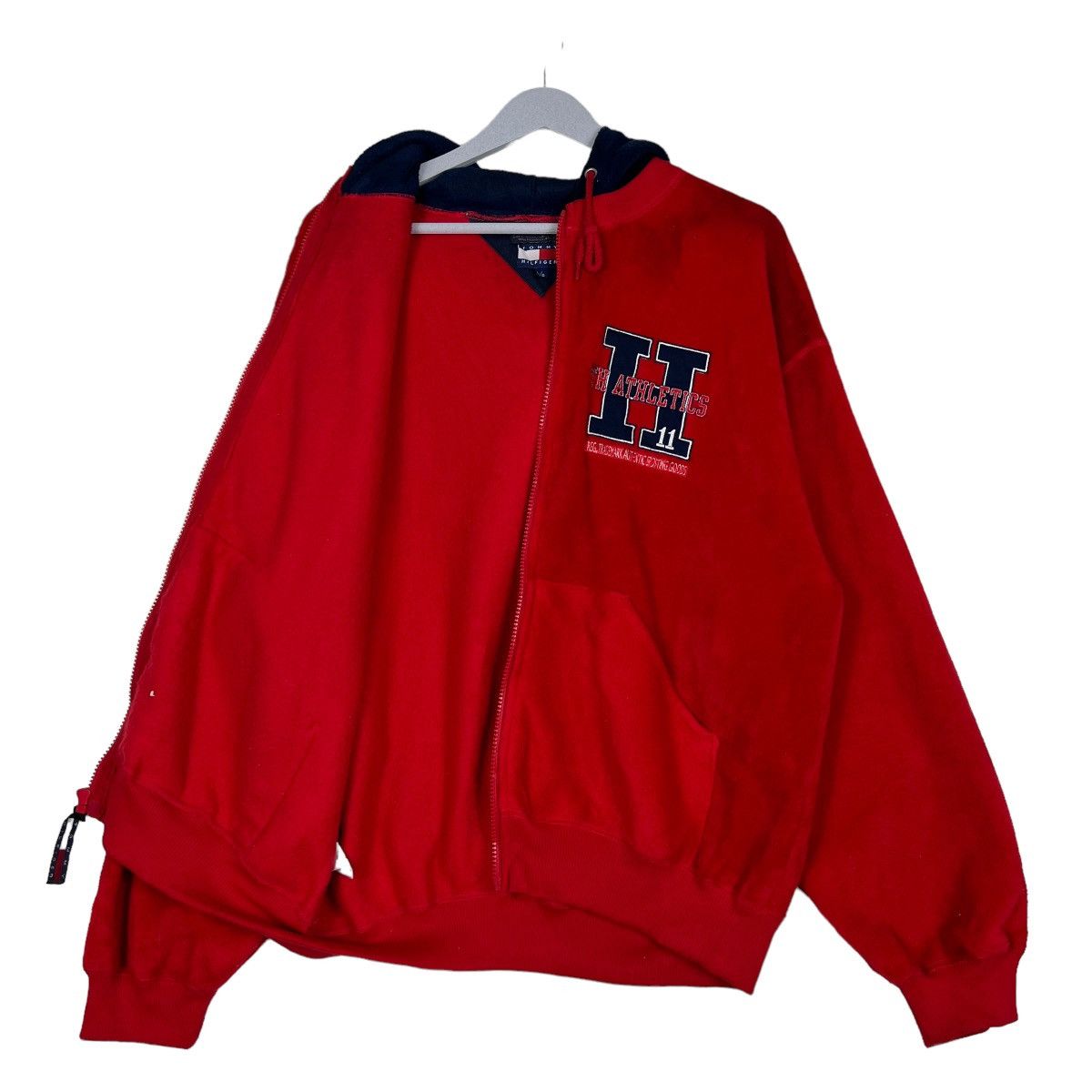 Tommy Hilfiger 🔥 VINTAGE 90s TOMMY HILFIGER ANORAK FLEECE HOODIES BOMBER Size US L / EU 52-54 / 3 - 10 Thumbnail