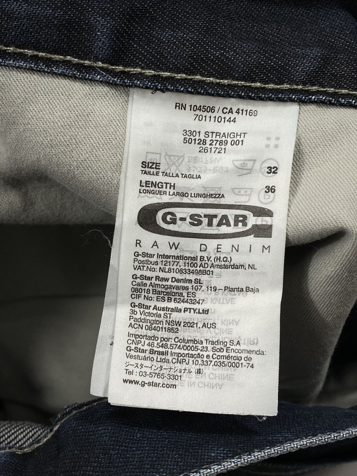 G-Star 🔥LASTDROP🔥 G Star Raw 3301 Straight Embro Denim Jeans Pants Size US 32 / EU 48 - 19 Thumbnail