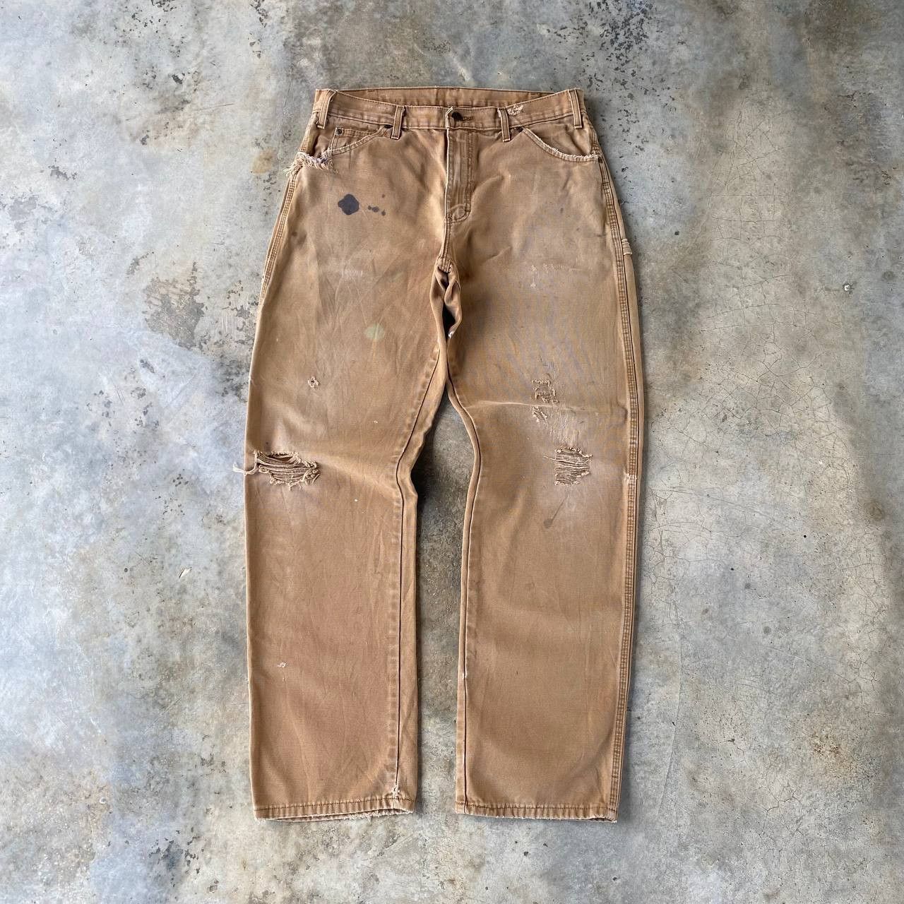 Dickies VINTAGE DICKIES DISTRESSED CARPENTER BROWN DENIM W34X34 Size US 34 / EU 50 - 6 Thumbnail
