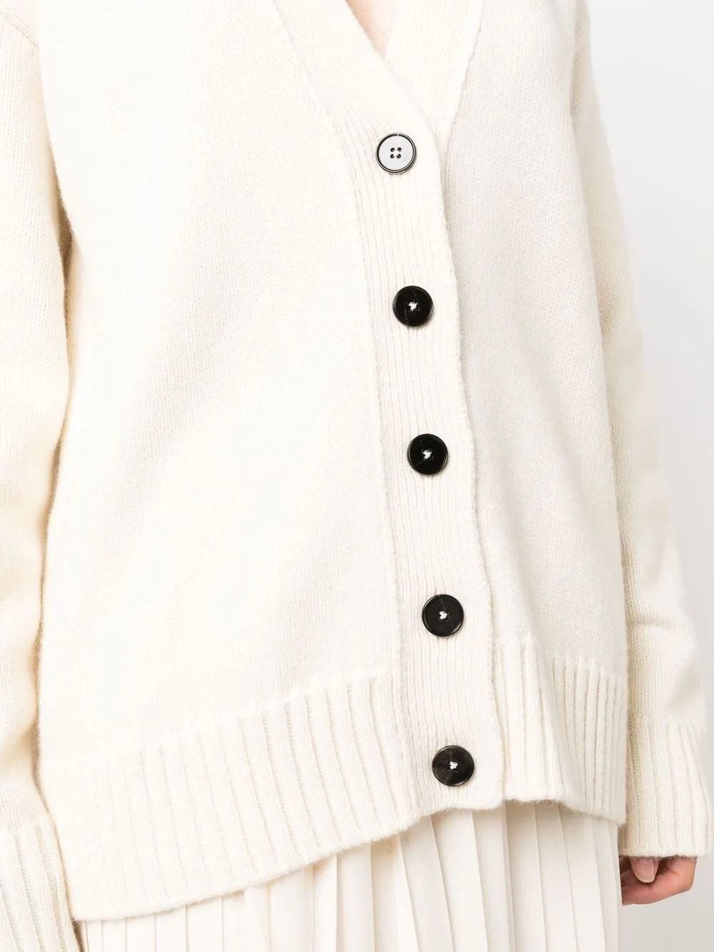 Jil Sander o1loc1c0426 Button Up Knitted Cardigan in White Size XL / US 12-14 / IT 48-50 - 5 Thumbnail