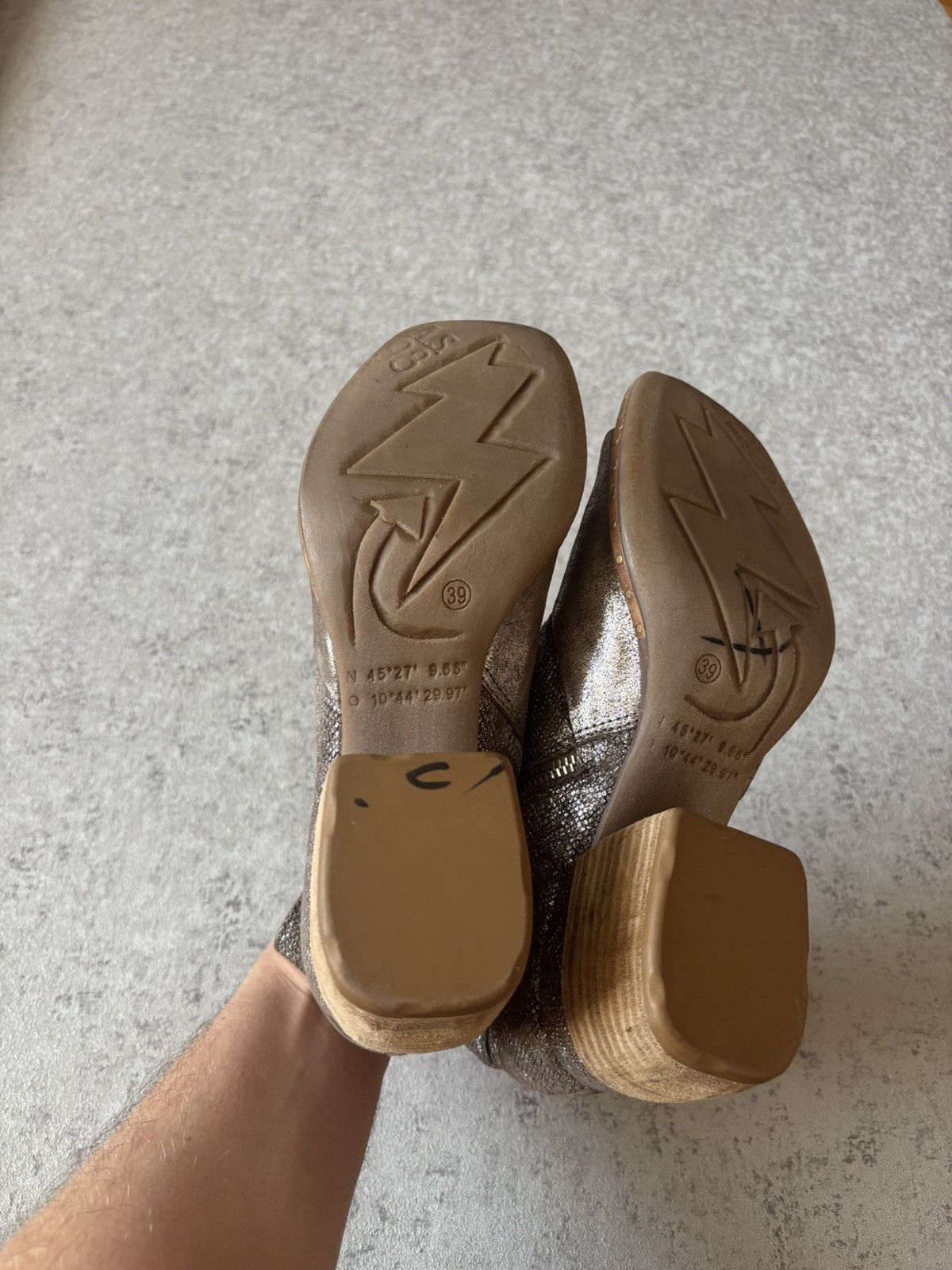 A.S.98 × Designer A.S.98 Silver-Leather Ankle-Height Heel Side Sandal Heels Size US 9 / IT 39 - 4 Thumbnail