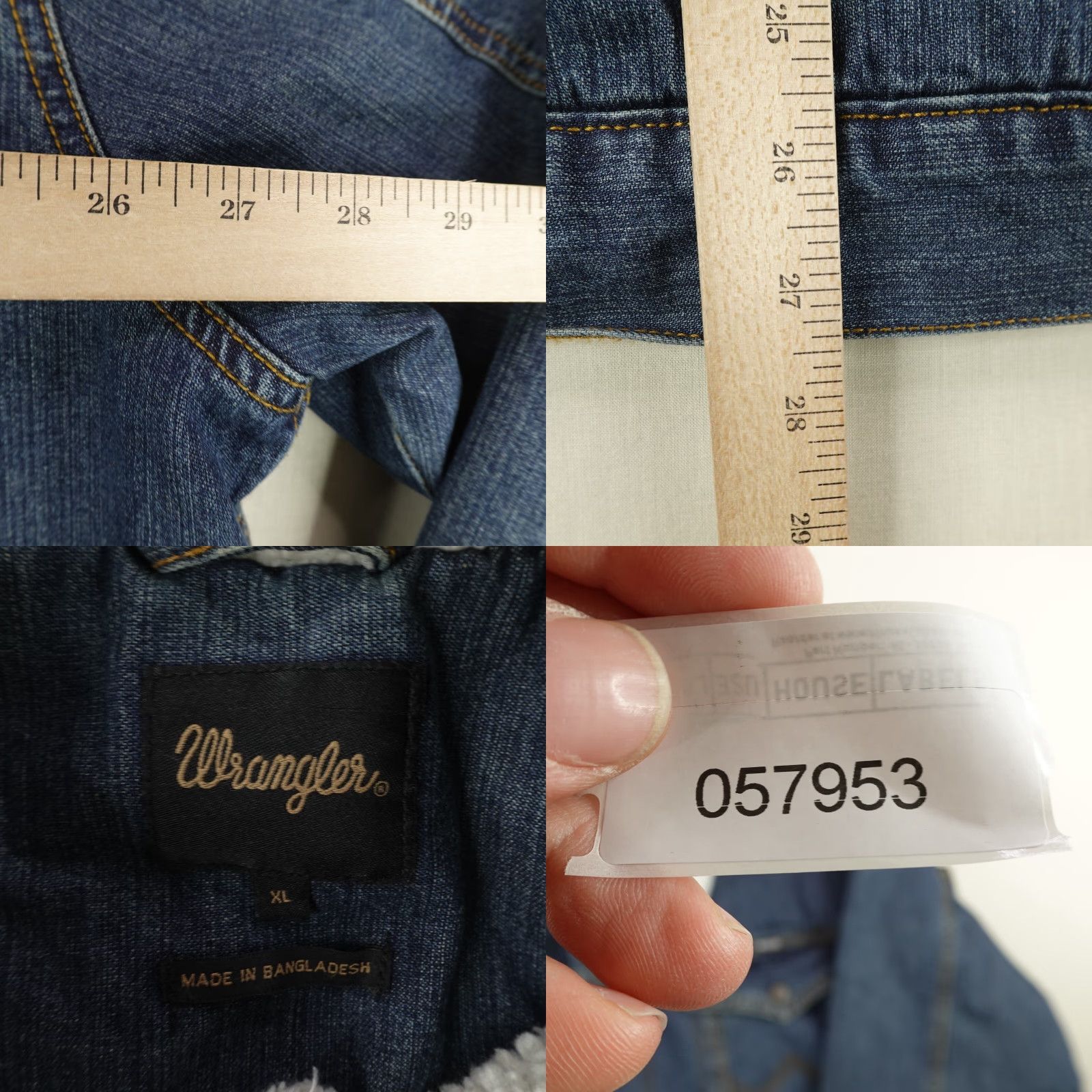 Wrangler VINTAGE Wrangler Jacket Mens XL Blue Denim Jean Sherpa Lined Western Chore Work Coat Size US 36 / EU 52 - 8 Thumbnail