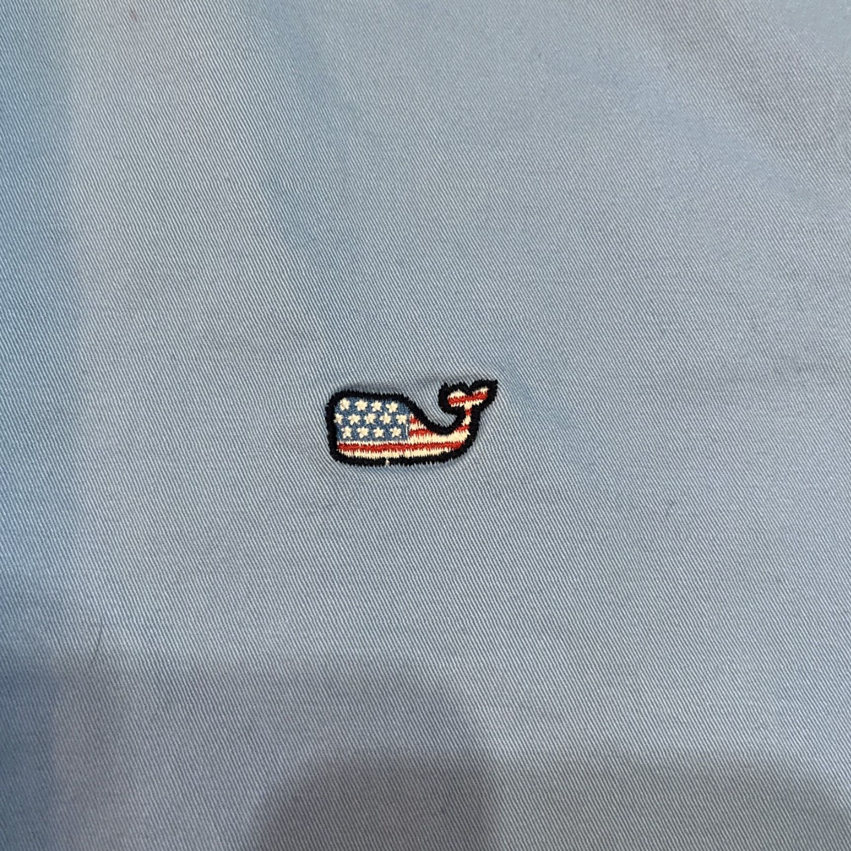 Vineyard Vines Vineyard Vines Shorts Mens Chino All Over Print AOP Whale American Flag 35 Waist Blue Logo Embroidered Pockets Button Zipper Regular Inseam 8 Size US 35 - 2 Thumbnail