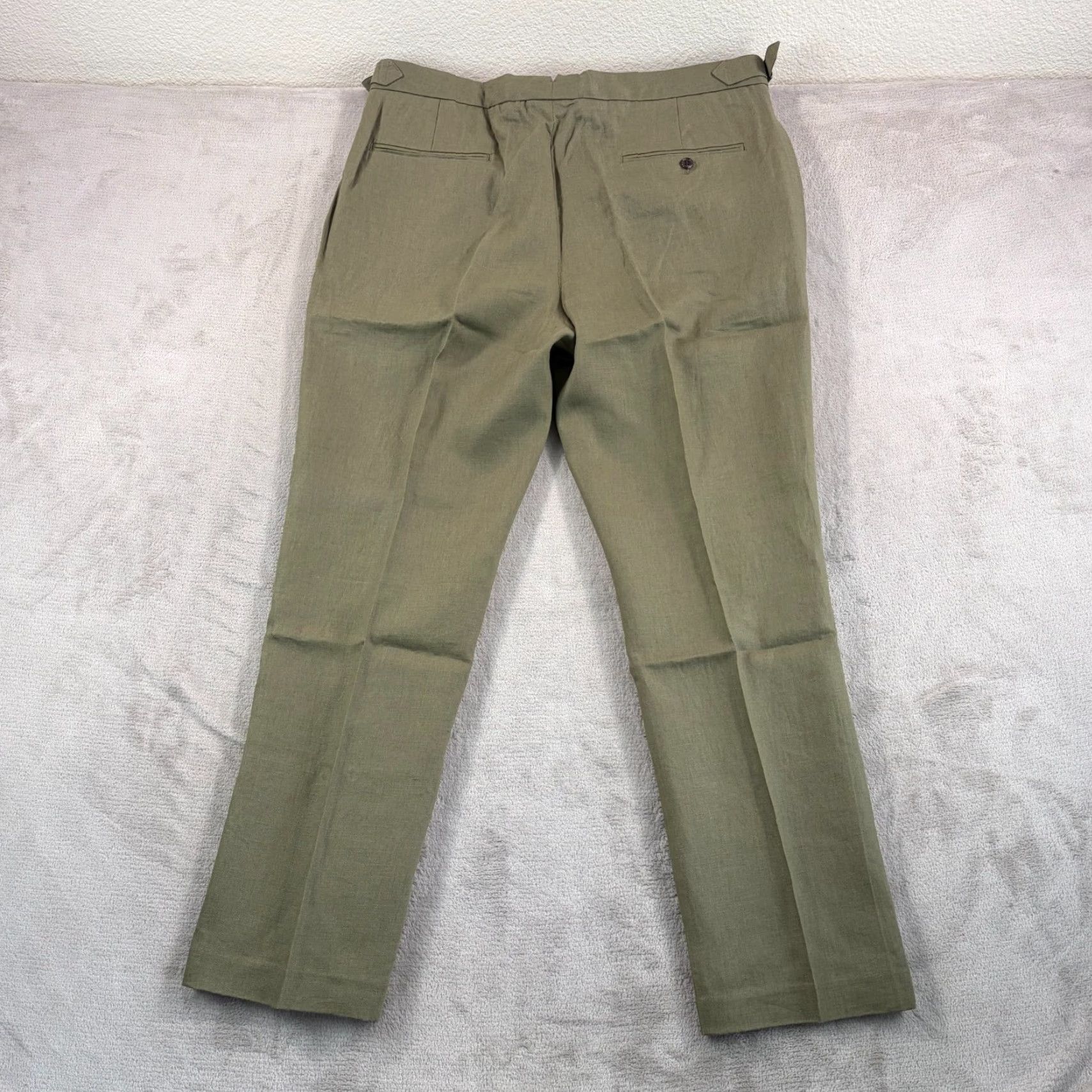 Todd Snyder Todd Snyder Irish 100% Linen Side Tab Trouser Surplus Olive Men 38x32 NWT 98 Size US 38 / EU 54 - 6 Thumbnail