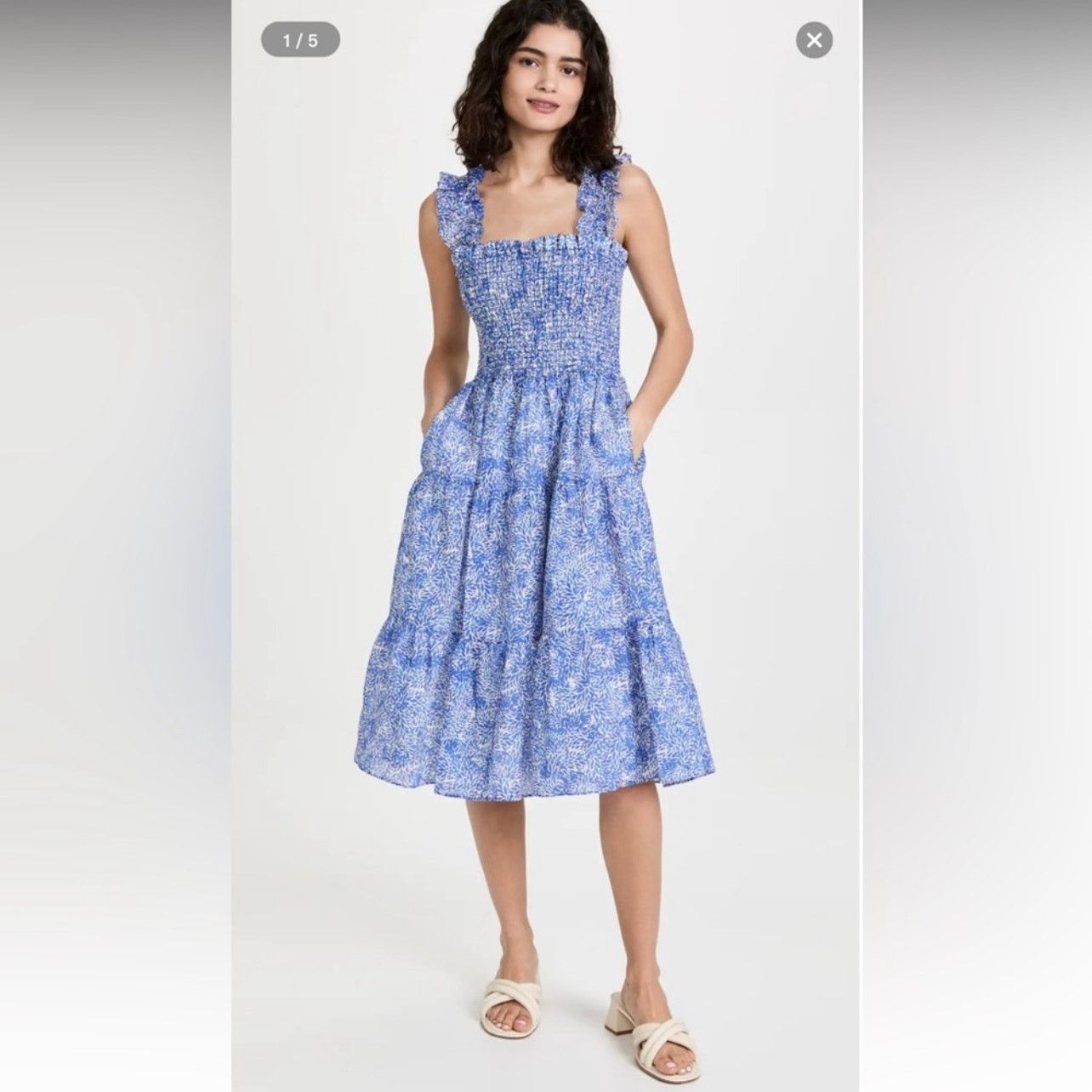 Amanda Uprichard Amanda Uprichard Adelene Midi Dress in Chalet Size S blue Size S / US 4 / IT 40 - 5 Thumbnail