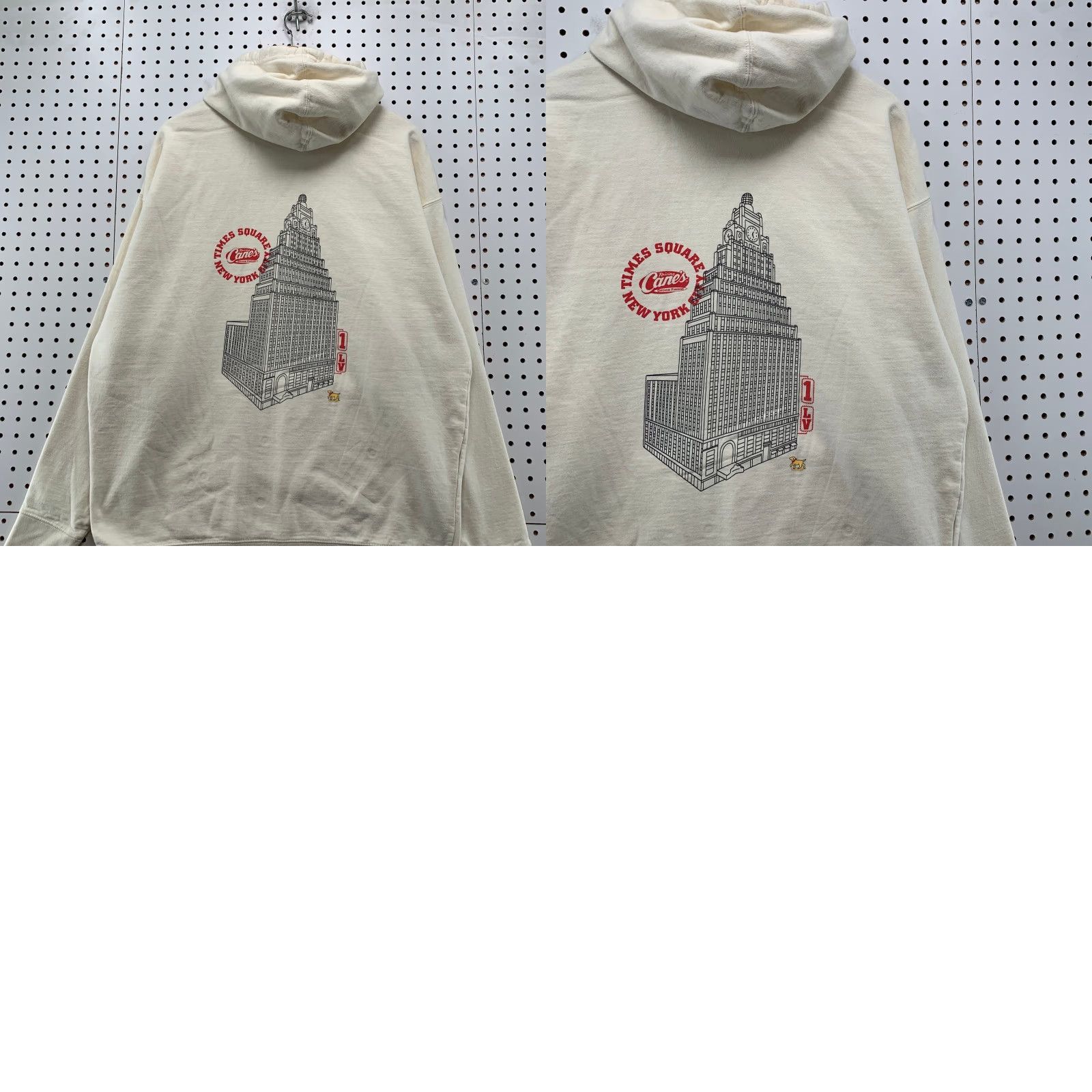 Vintage Raising Canes Time Square New York Hoodie Sweatshirt Mens XL Beige Hooded Size US XL / EU 56 / 4 - 9 Thumbnail