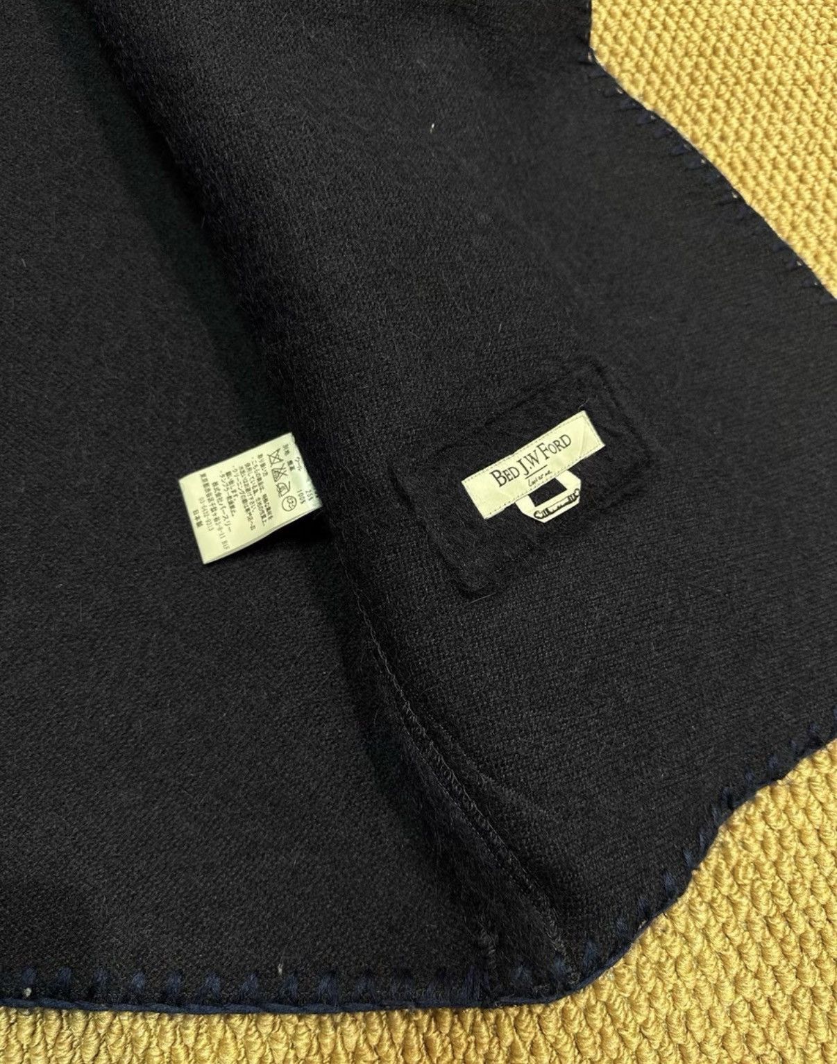 Bed j.w. Ford BED J.W. FORD Navy Alpaca Wool Collarless Jacket K23 Size US M / EU 48-50 / 2 - 5 Thumbnail