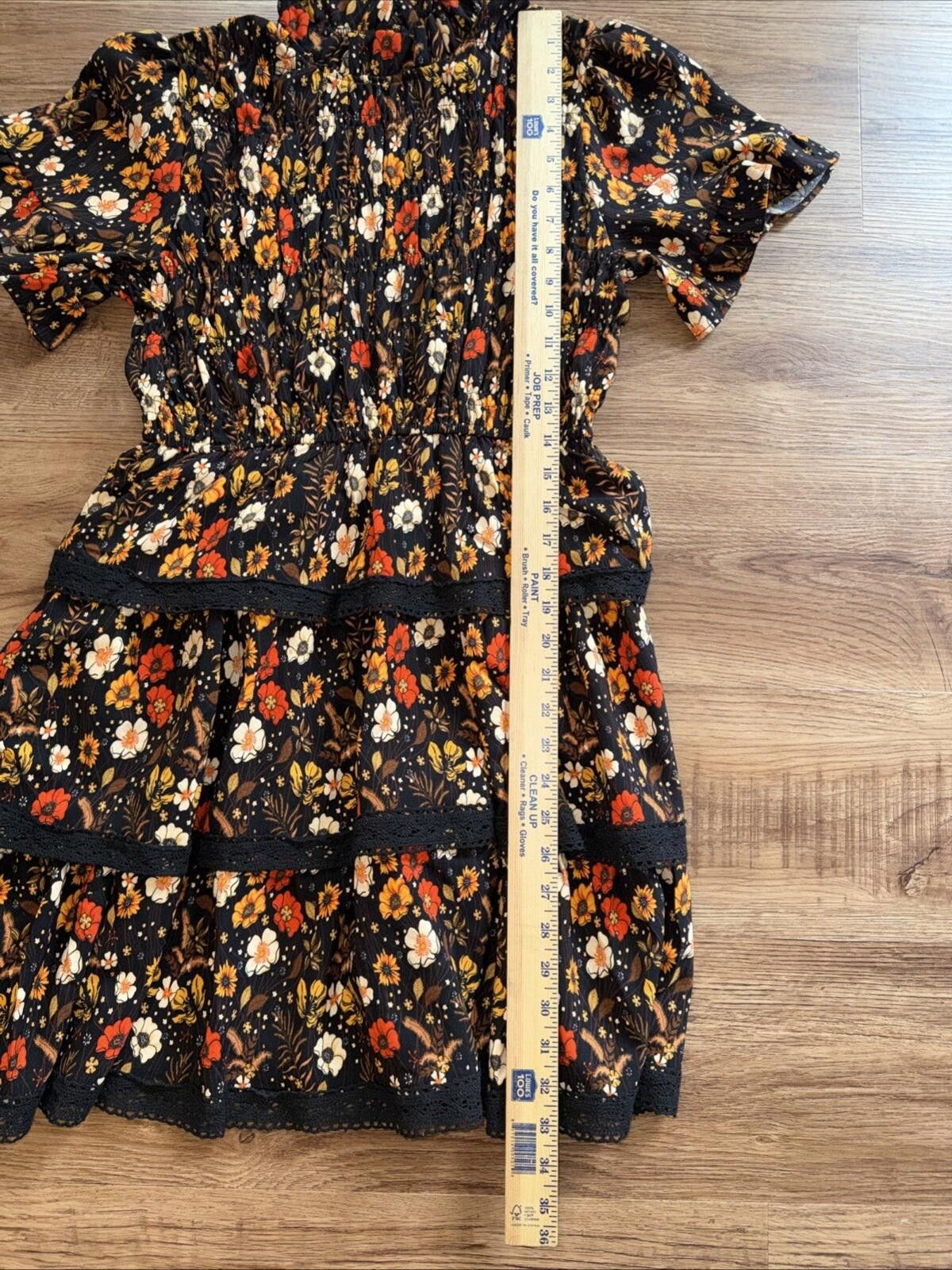 Flower Mountain Simply Southern Tiered Lace Floral Ruffle Dress Size Small Size S / US 4 / IT 40 - 6 Thumbnail