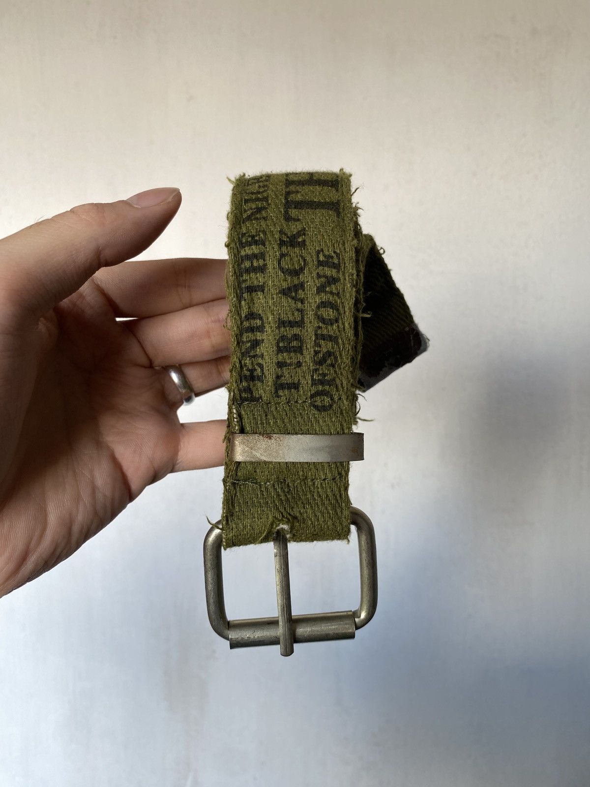 If Six Was Nine Vintage Y2K Style Poem Opium Distressed Canvas Belt Size ONE SIZE - 7 Thumbnail
