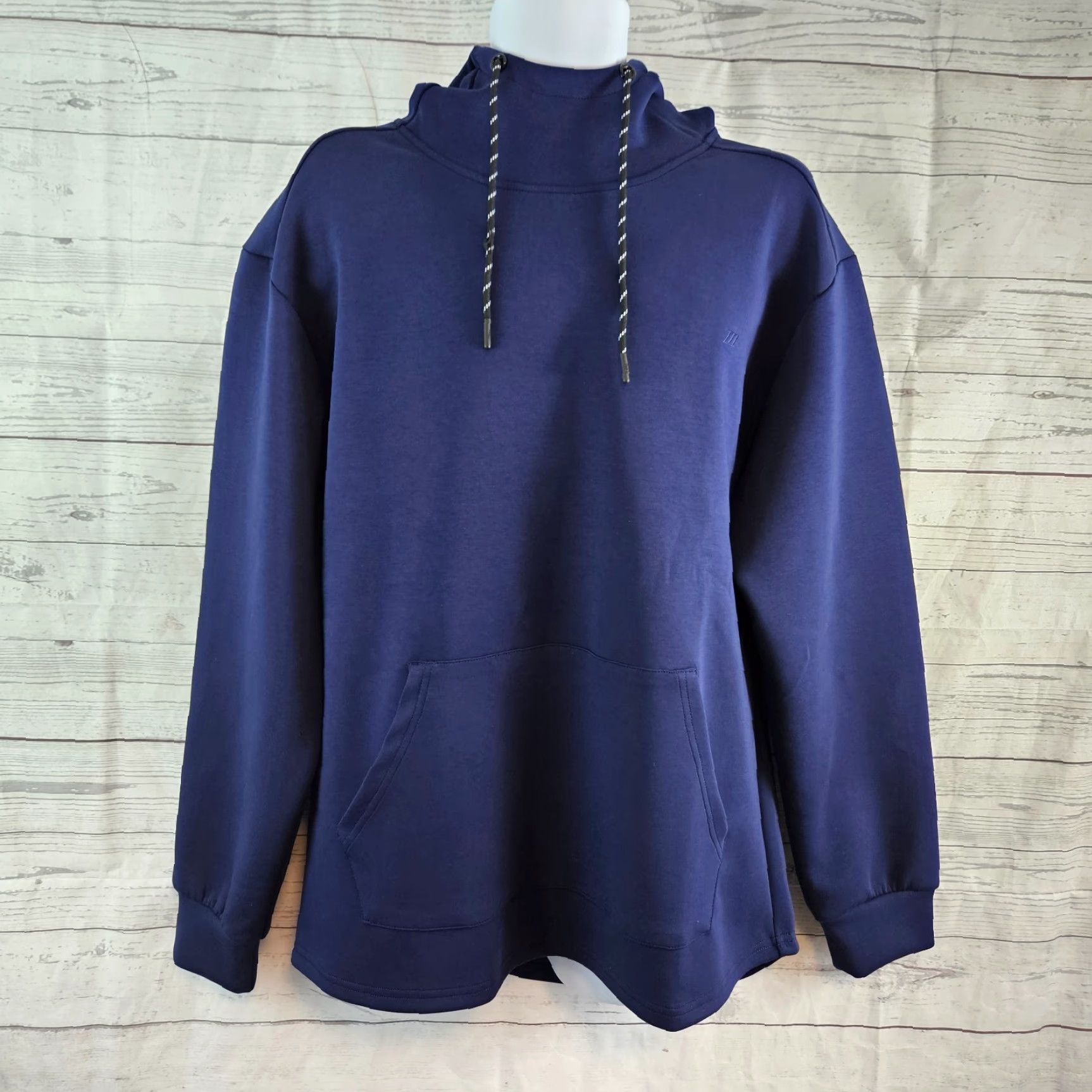 Vintage Zyia Mens Hoodie XL Solid Blue Cotton Blend Pullover Hooded Long Sleeve Size US XL / EU 56 / 4 - 2 Thumbnail