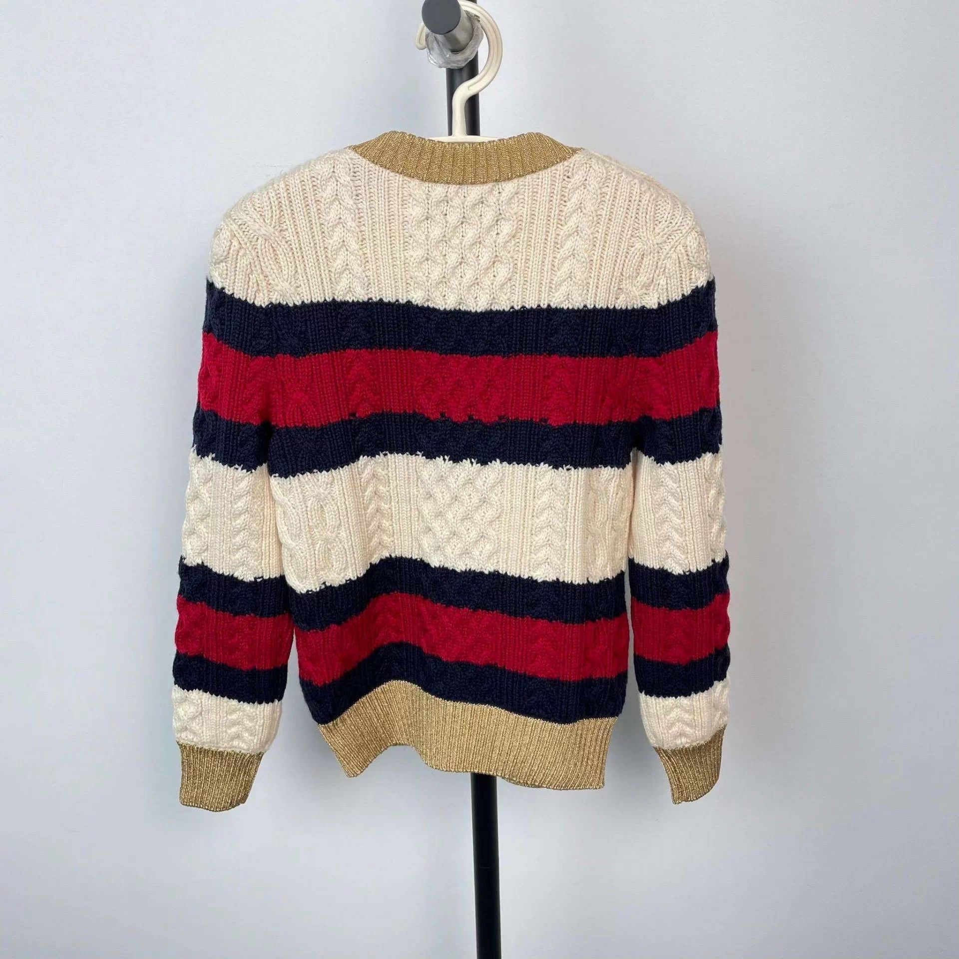 Gucci Gucci red white colorblock knit sweater Size S / US 4 / IT 40 - 2 Thumbnail