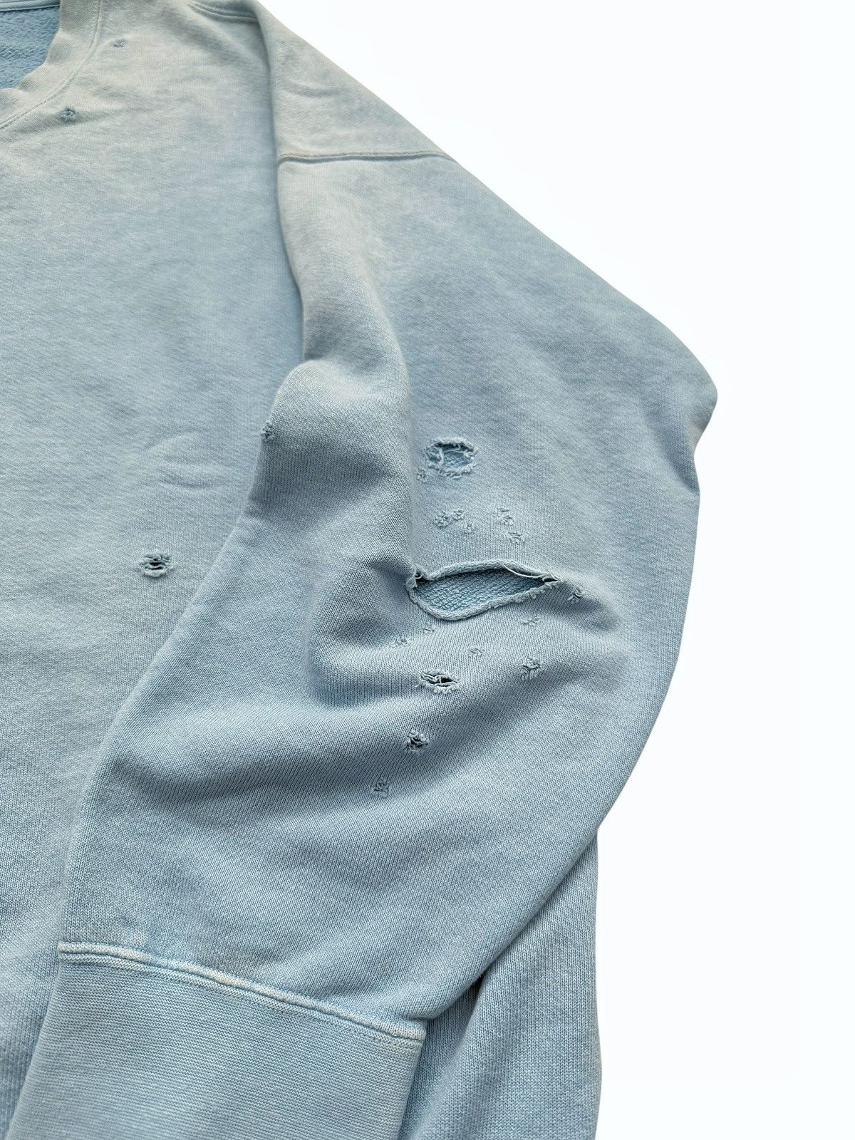 Visvim Jumbo SB Sweat DMGD Crewneck Blue Size US L / EU 52-54 / 3 - 3 Thumbnail