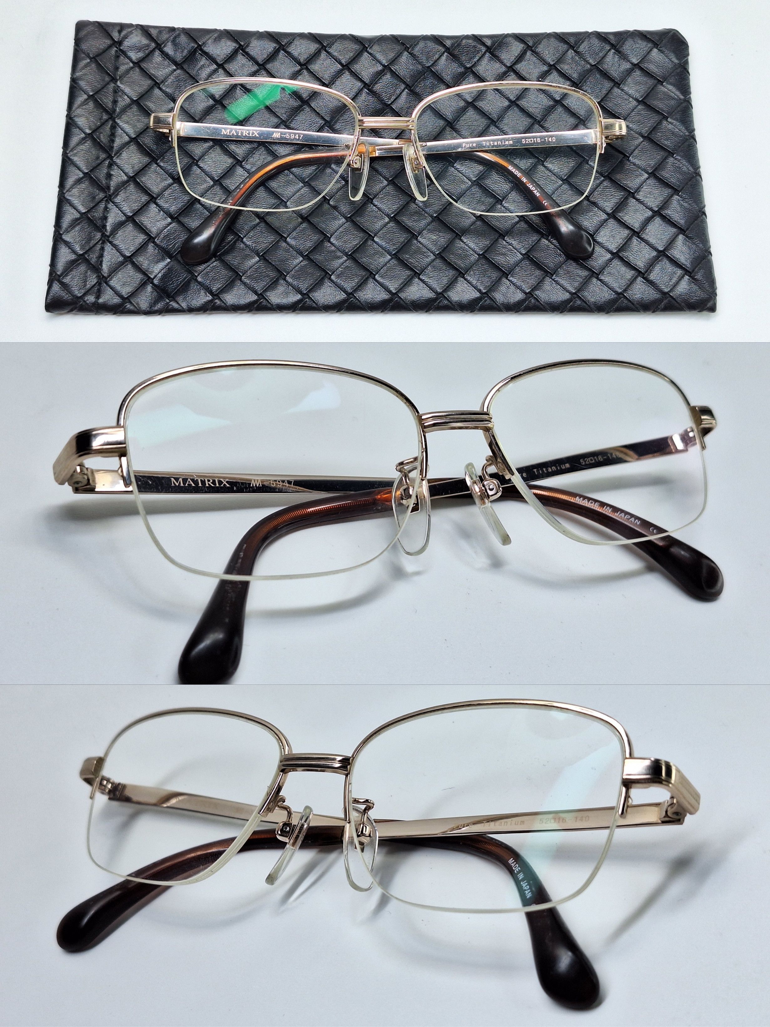 Vintage MATRIX M-5947 Pure Titanium Semi-Rimless Gold Eyeglass Size ONE SIZE - 3 Thumbnail