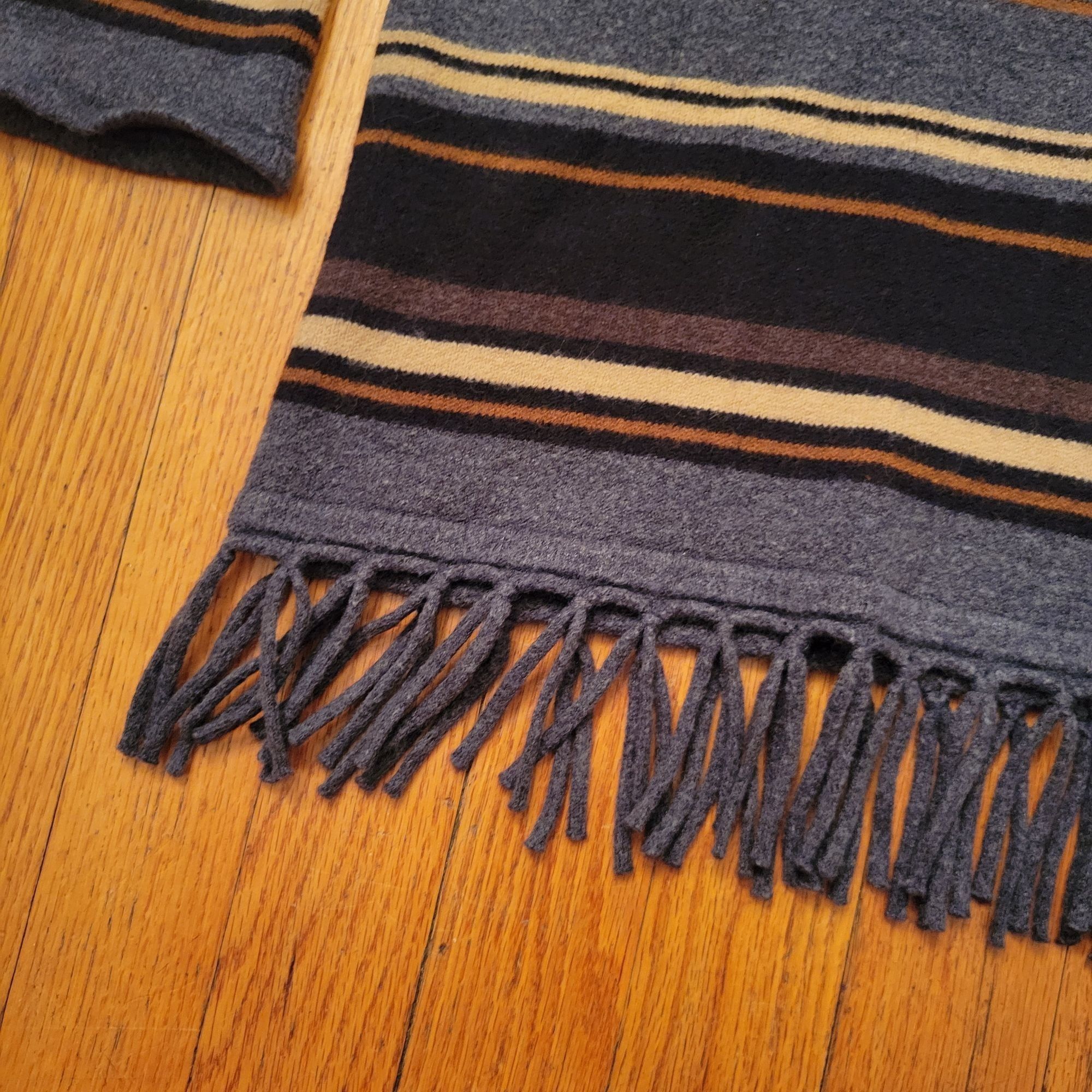 Other Rafaella XL Striped Fringe Sweater Southwestern Serape Cozy Size XL / US 12-14 / IT 48-50 - 5 Thumbnail