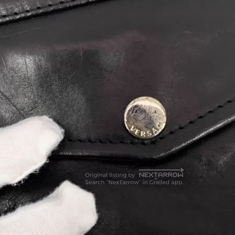 Versace Versace Black distressed leather biker jacket Size US M / EU 48-50 / 2 - 9 Thumbnail