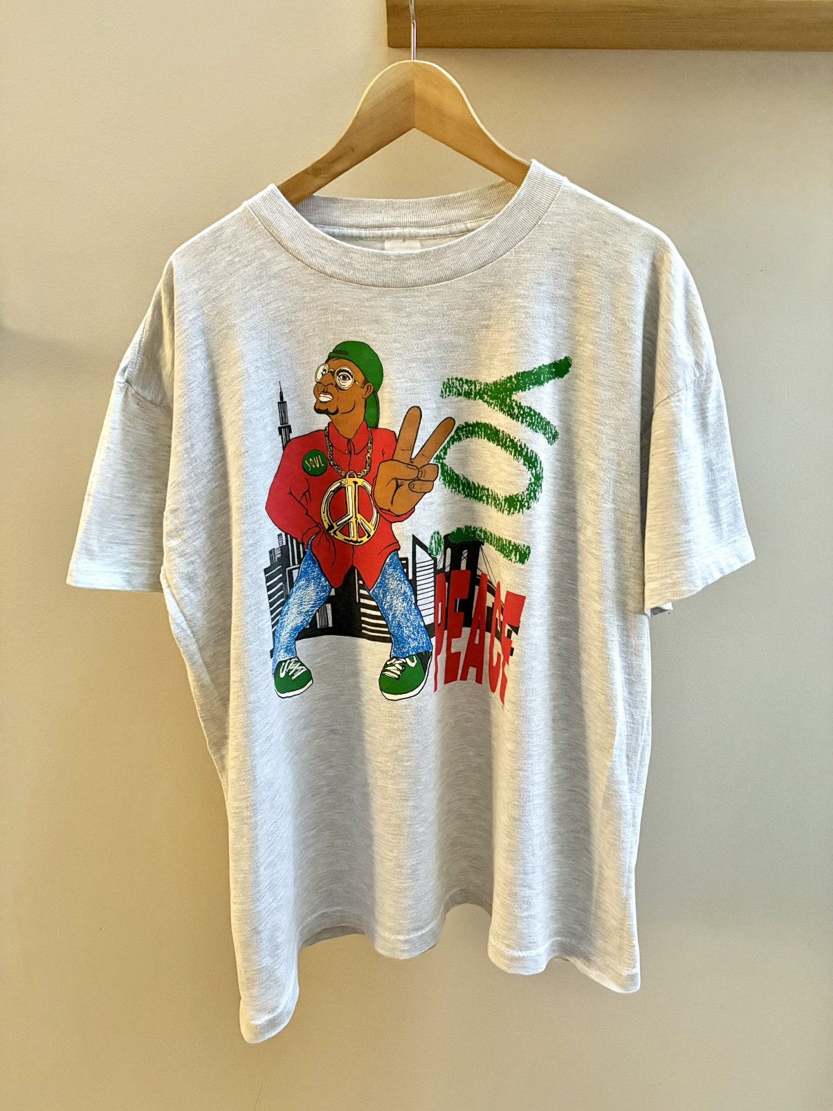 Rap Tees Yo! Homeboys VTG early 90s heather grey “Peace” t-shirt XL Size US XL / EU 56 / 4 - 1 Thumbnail