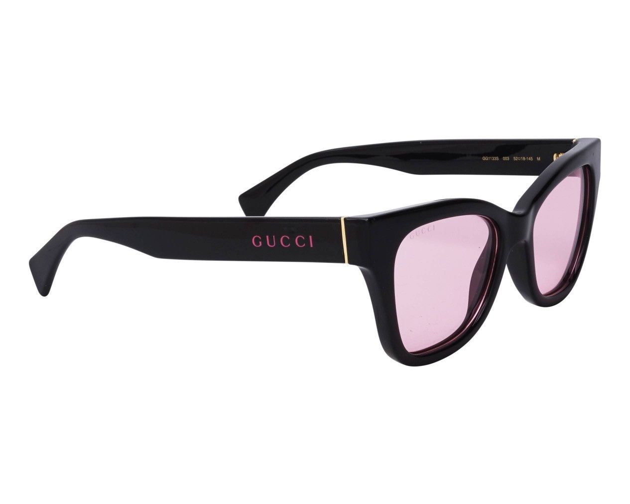 Gucci New Gucci GG1133S 003 Black Frame with Pink Lenses & Logo Size ONE SIZE - 10 Thumbnail