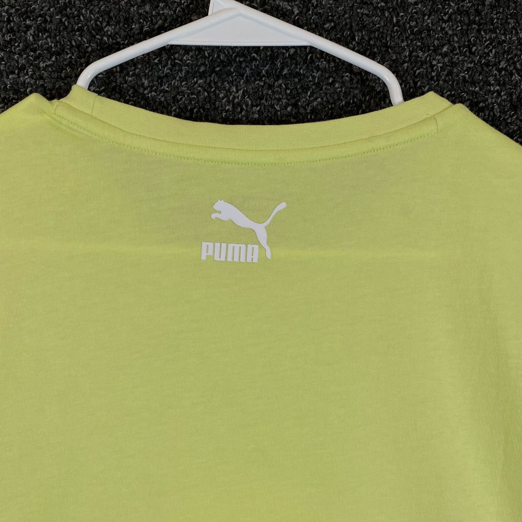 Puma PUMA Shirt Mens XL Yellow Upside Down Smiley Face Emoji Upside Down Size US XL / EU 56 / 4 - 6 Thumbnail