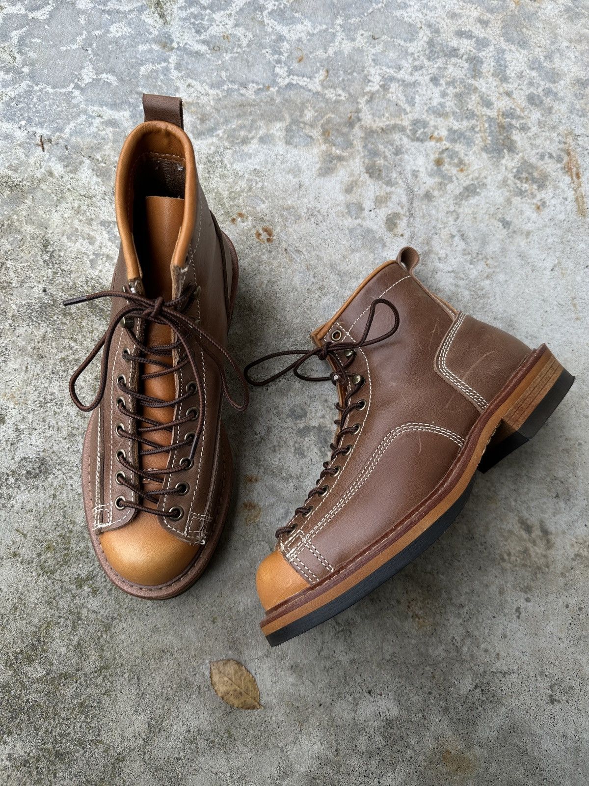 Monkey hiking welt construction leather redwing boot
