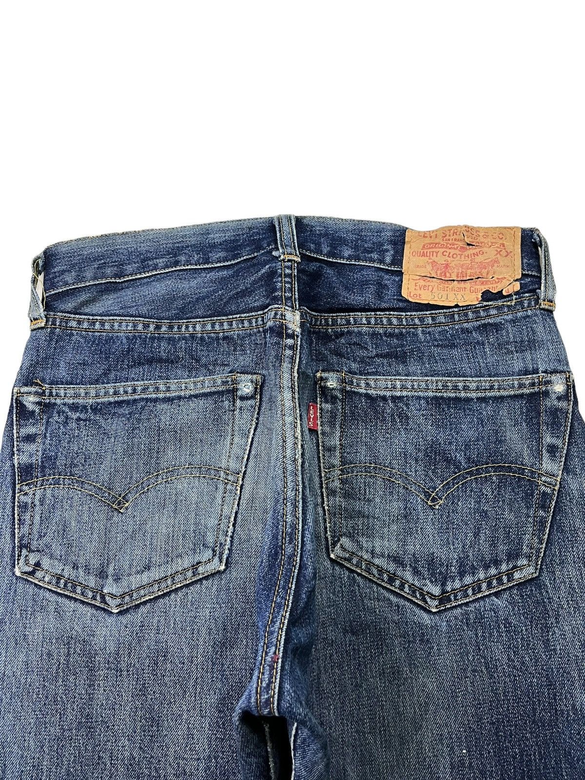 Levi's Vintage 80s Levis 501 Selvedge Big E Loose Jeans Button 555 Size US 28 / EU 44 - 10 Thumbnail