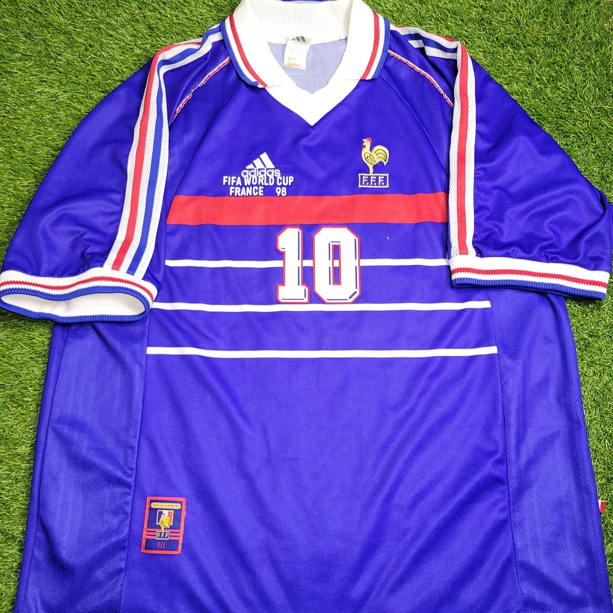 France World Cup 1998 Original Home Soccer Jersey Adidas Men factory Size XL