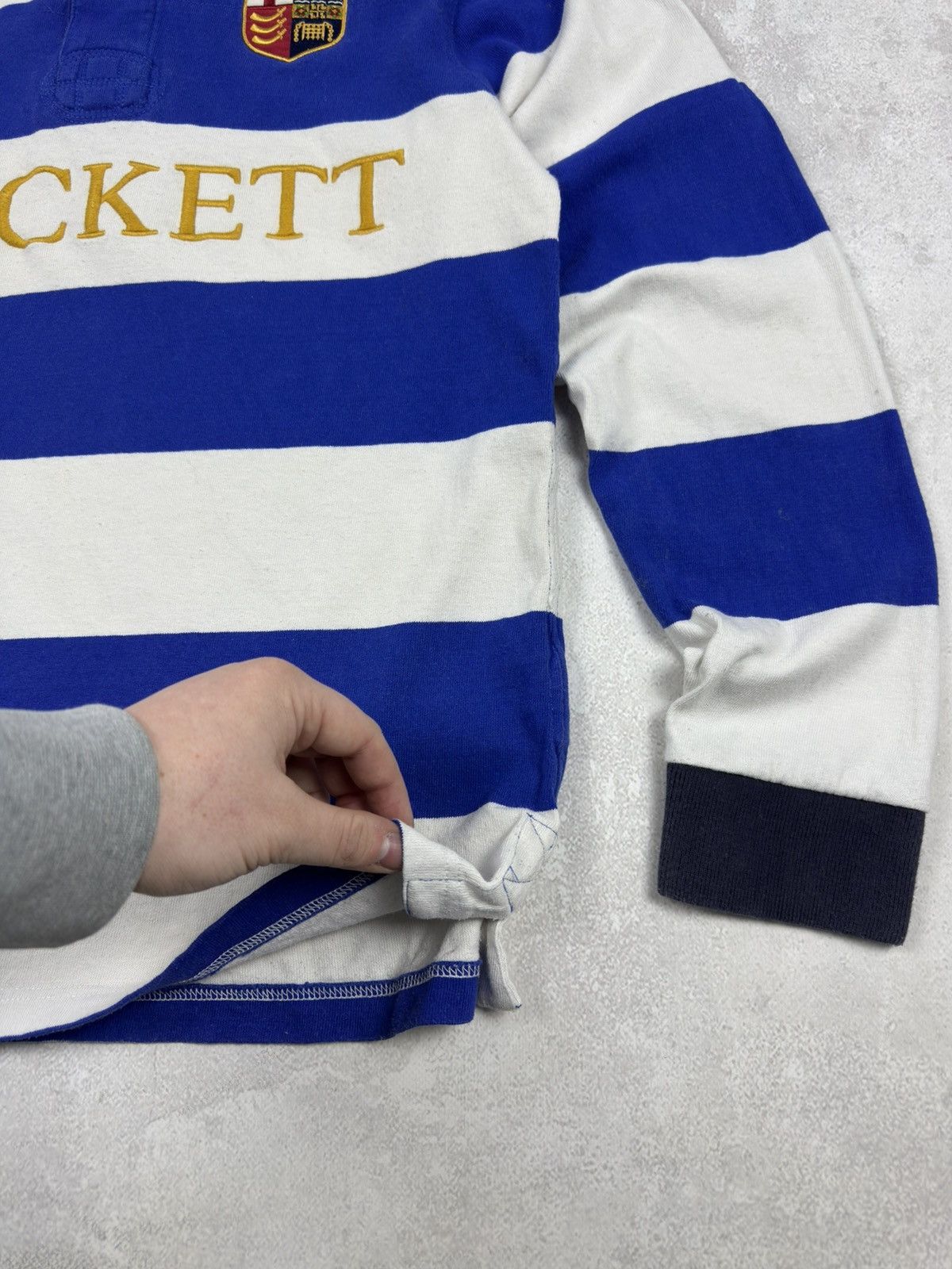 Hackett Vintage Hackett London LRC #8 Rugby Striped Polo Long Sleeve Size US S / EU 44-46 / 1 - 5 Thumbnail