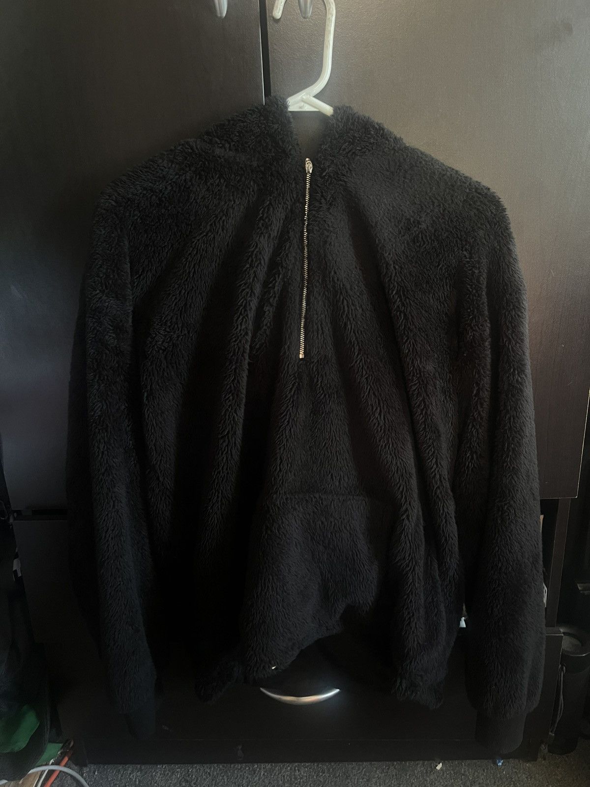 Other Black Furry Sherpa Quarter Zip Fleece Hoodie Size US M / EU 48-50 / 2 - 1 Thumbnail