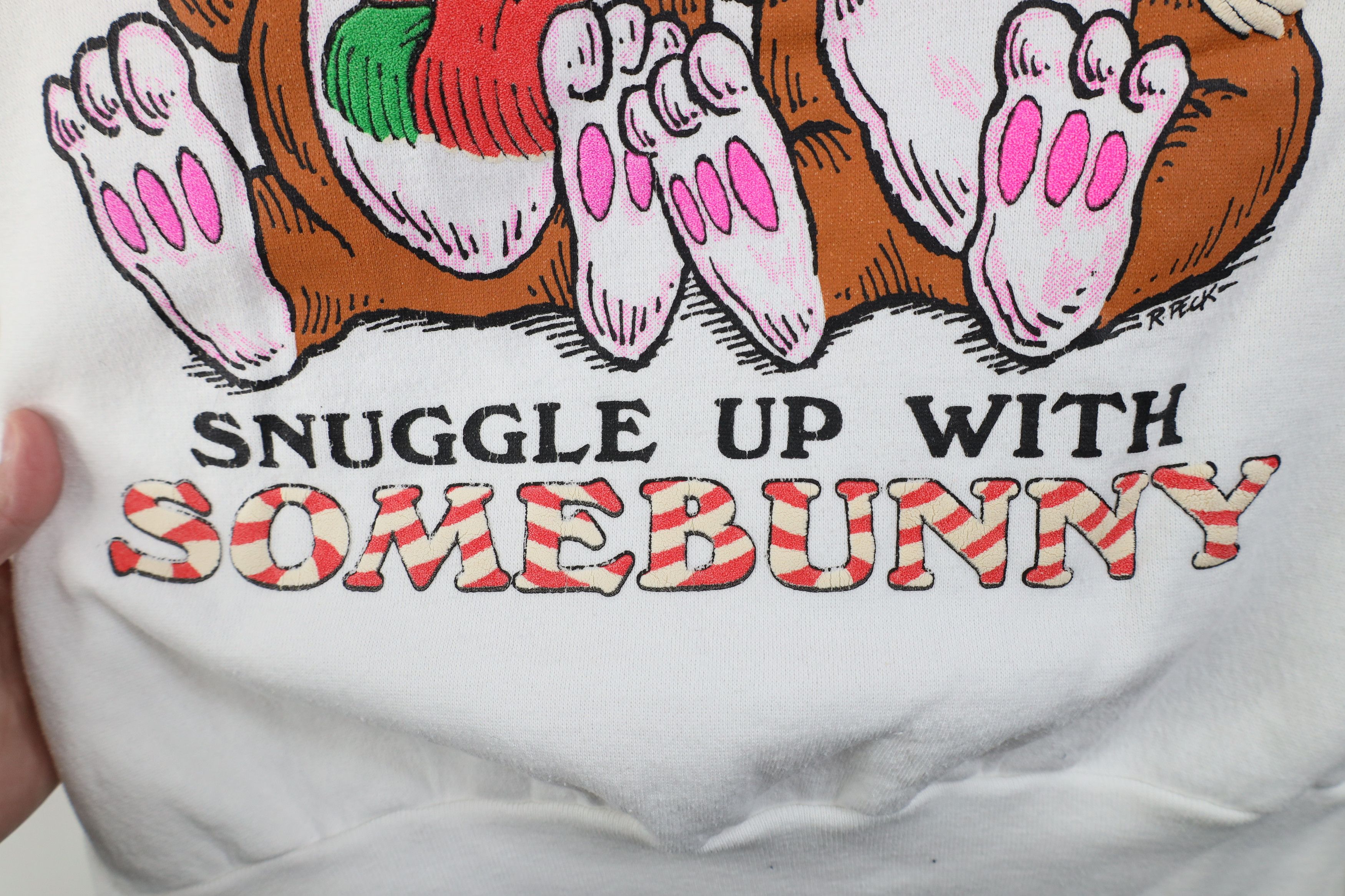 Vintage Vintage 90s Streetwear Christmas Snow Bunny Heart Sweatshirt Size L / US 10 / IT 46 - 13 Thumbnail