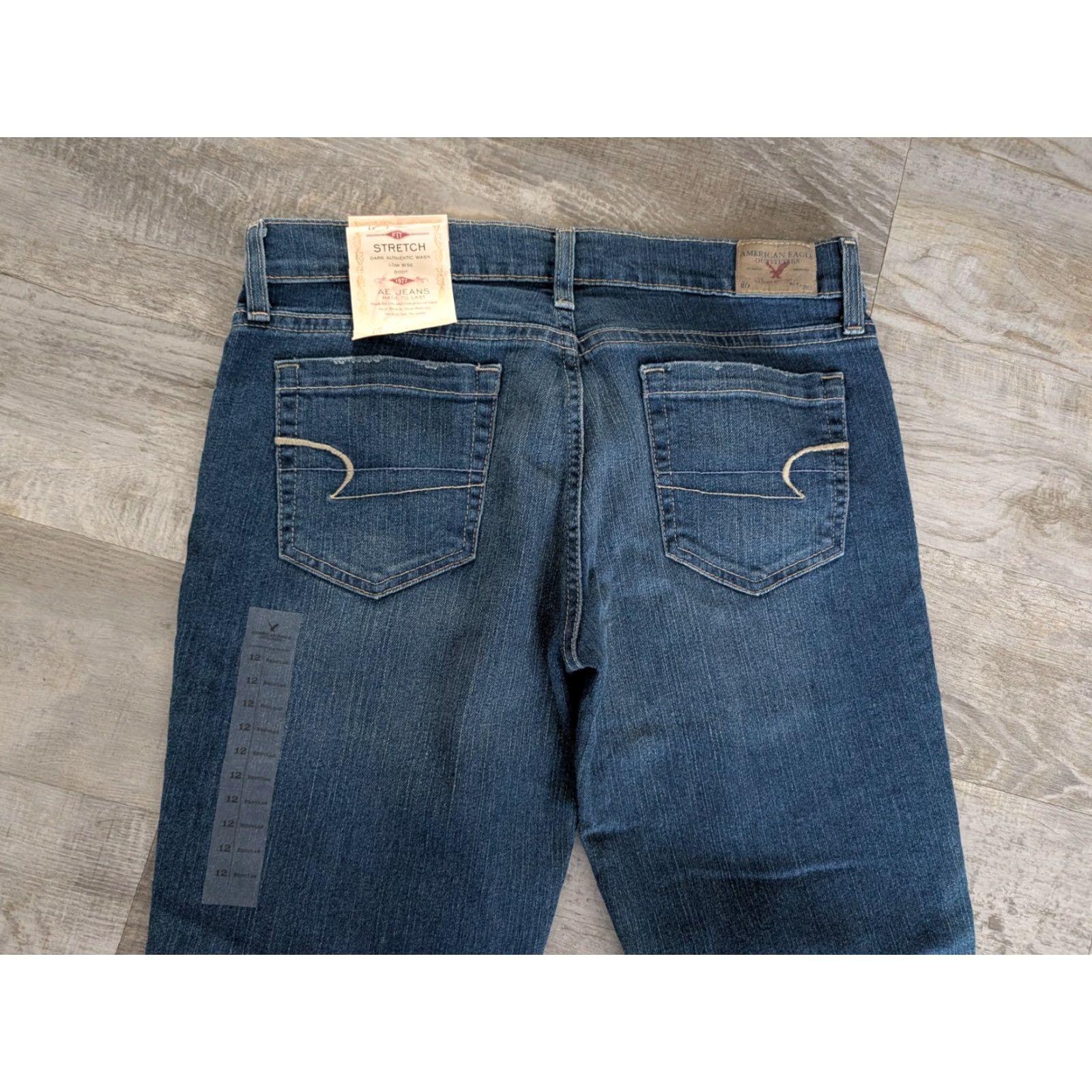 American Eagle Outfitters American Eagle Jeans Womens 12 Hipster Flare Low Rise Boot Dark Wash Denim Size 34" / US 12 / IT 48 - 4 Thumbnail