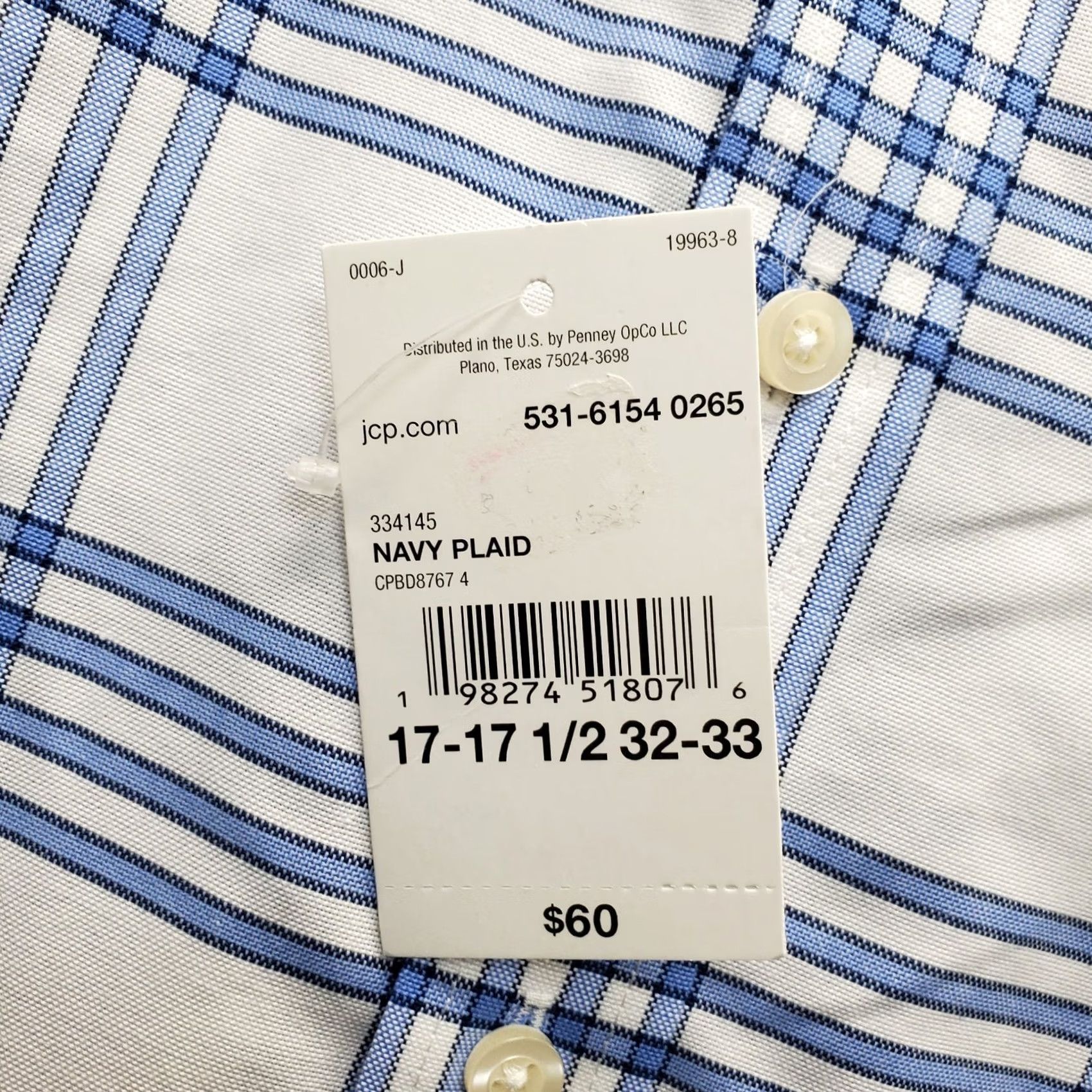 Stafford Stafford Dress Shirt Mens XL Multi Plaid Regular Fit Button-Down Collar Size 46R - 6 Thumbnail