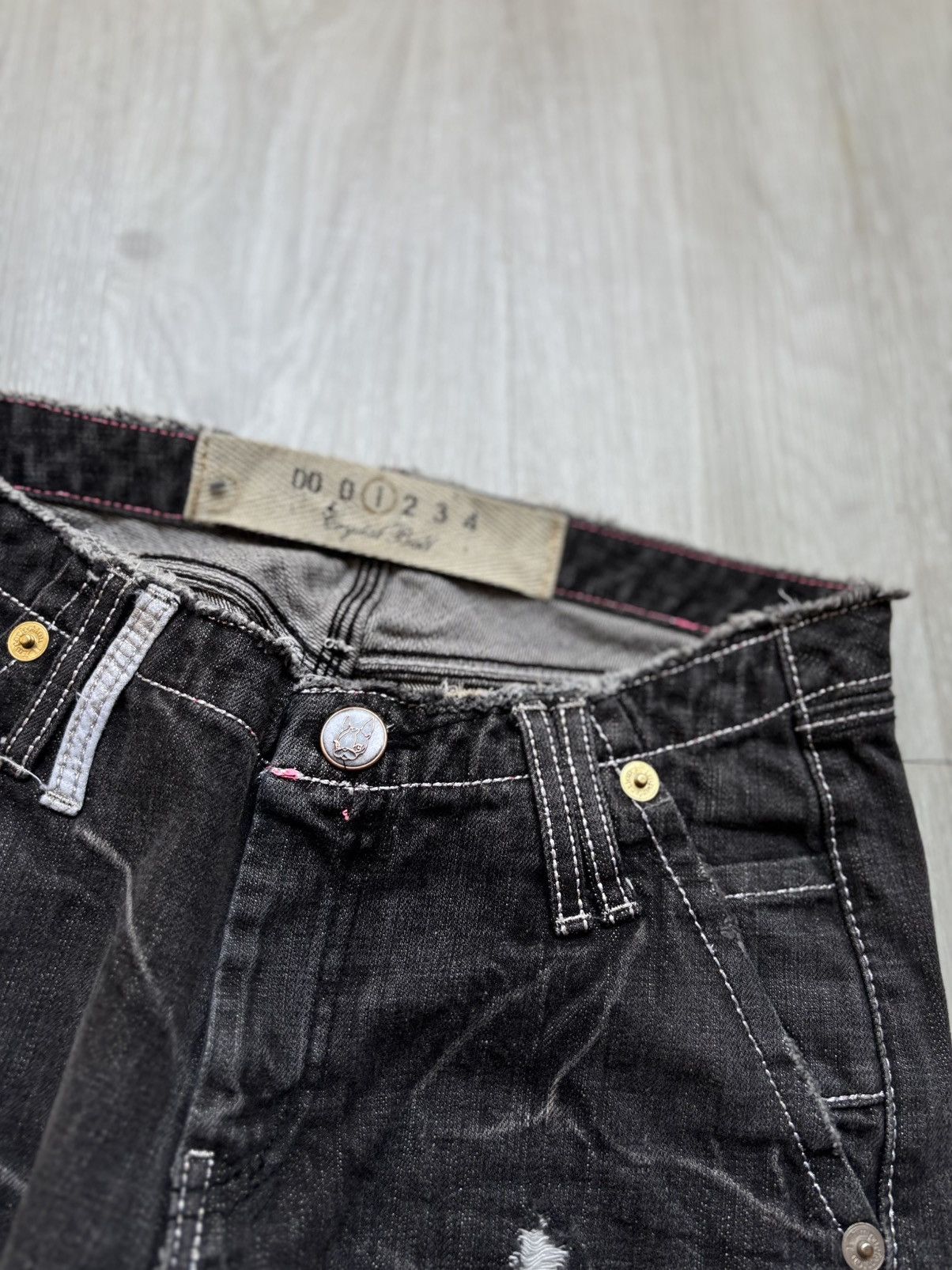 Japanese Brand Crystal ball distressed phyton flare jeans Size US 28 / EU 44 - 5 Thumbnail