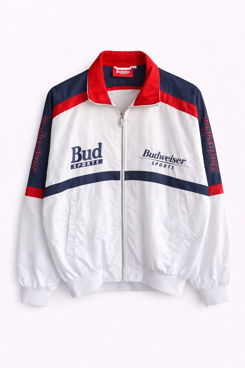 Budweiser Vintage Budweiser Sports Racing Jacket – Red White Blue Size US L / EU 52-54 / 3 - 1 Thumbnail