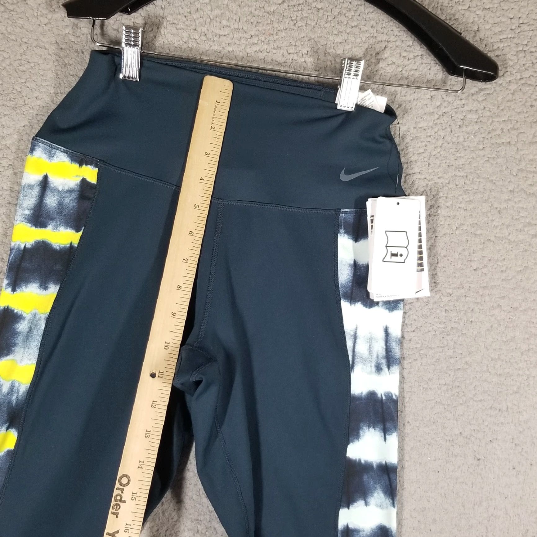 Nike Nike Women's High Rise 7/8 Yoga Leggings Medium Blue Yellow Activewear Compression Size 32" / US 10 / IT 46 - 6 Thumbnail