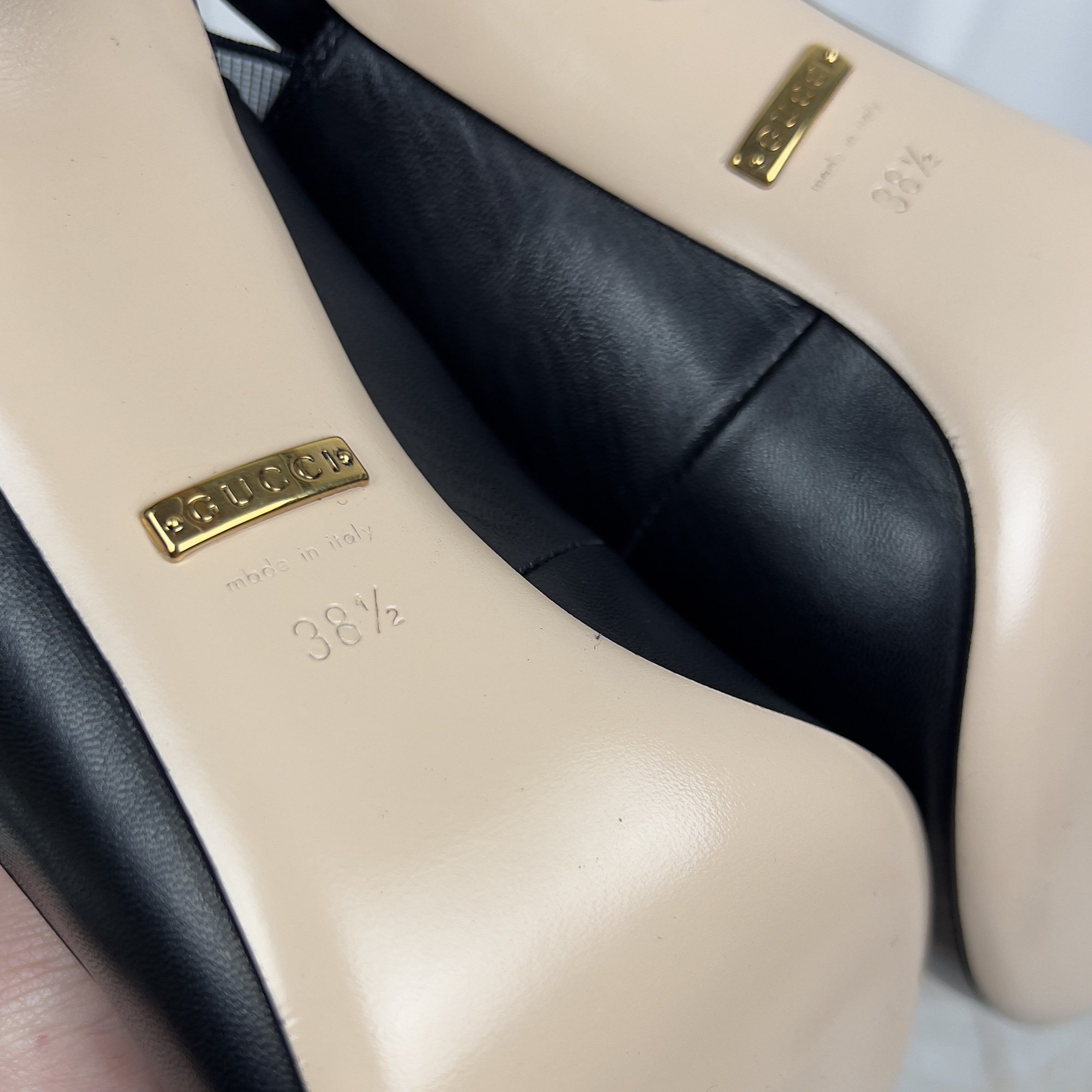 Gucci Sylvie Malaga Web Stripe Pumps High Heels Leather Size US 8.5 / IT 38.5 - 13 Thumbnail