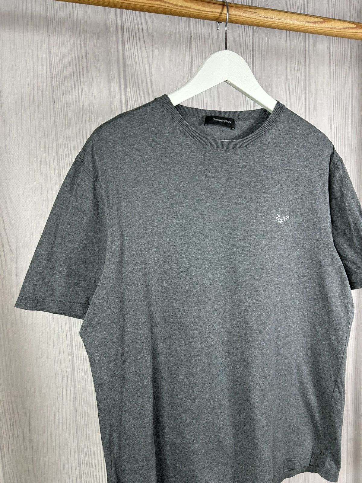 Ermenegildo Zegna Ermenegildo Zegna Logo Lettering Grey Cotton T-shirt Size L Size US L / EU 52-54 / 3 - 2 Thumbnail