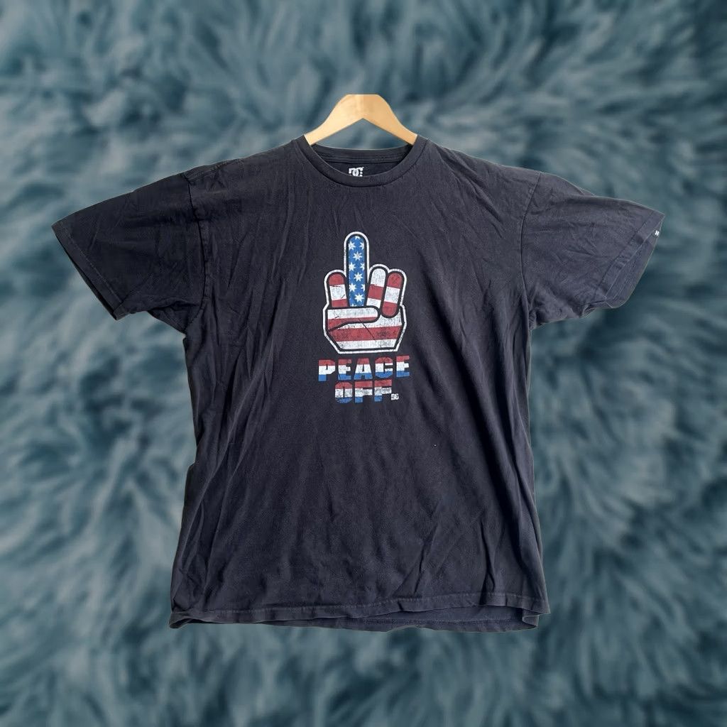 Vintage VINTAGE DC T-Shirt Peace-Off Graphic Black XL Unisex Adults Crew Neck Short Sleeve Size US XL / EU 56 / 4 - 1 Thumbnail