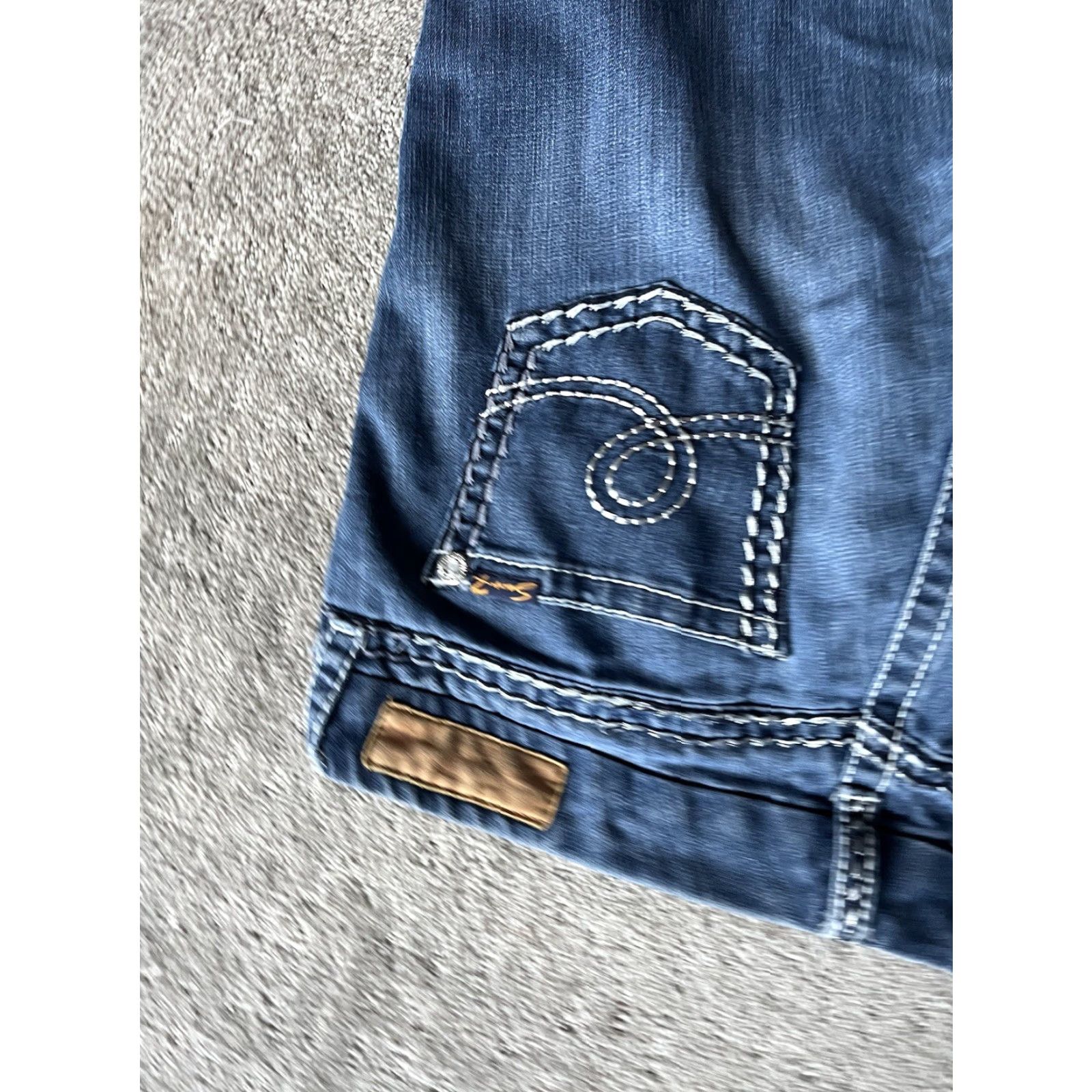 Vintage Seven7 Women’s Jeans Mid Rise Skinny Tapered Ankle Blue Distressed 12 Women’s Size 34" / US 12 / IT 48 - 3 Thumbnail