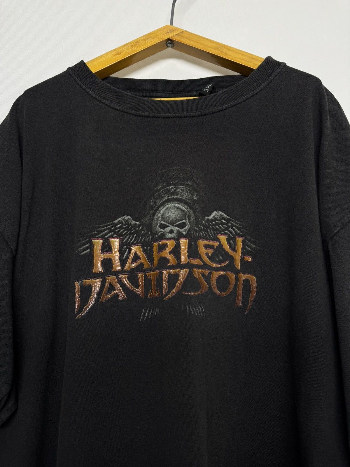 Harley Davidson Vintage Y2K Harley Davidson Skull & Wings Tee Size US XXL / EU 58 / 5 - 1 Thumbnail