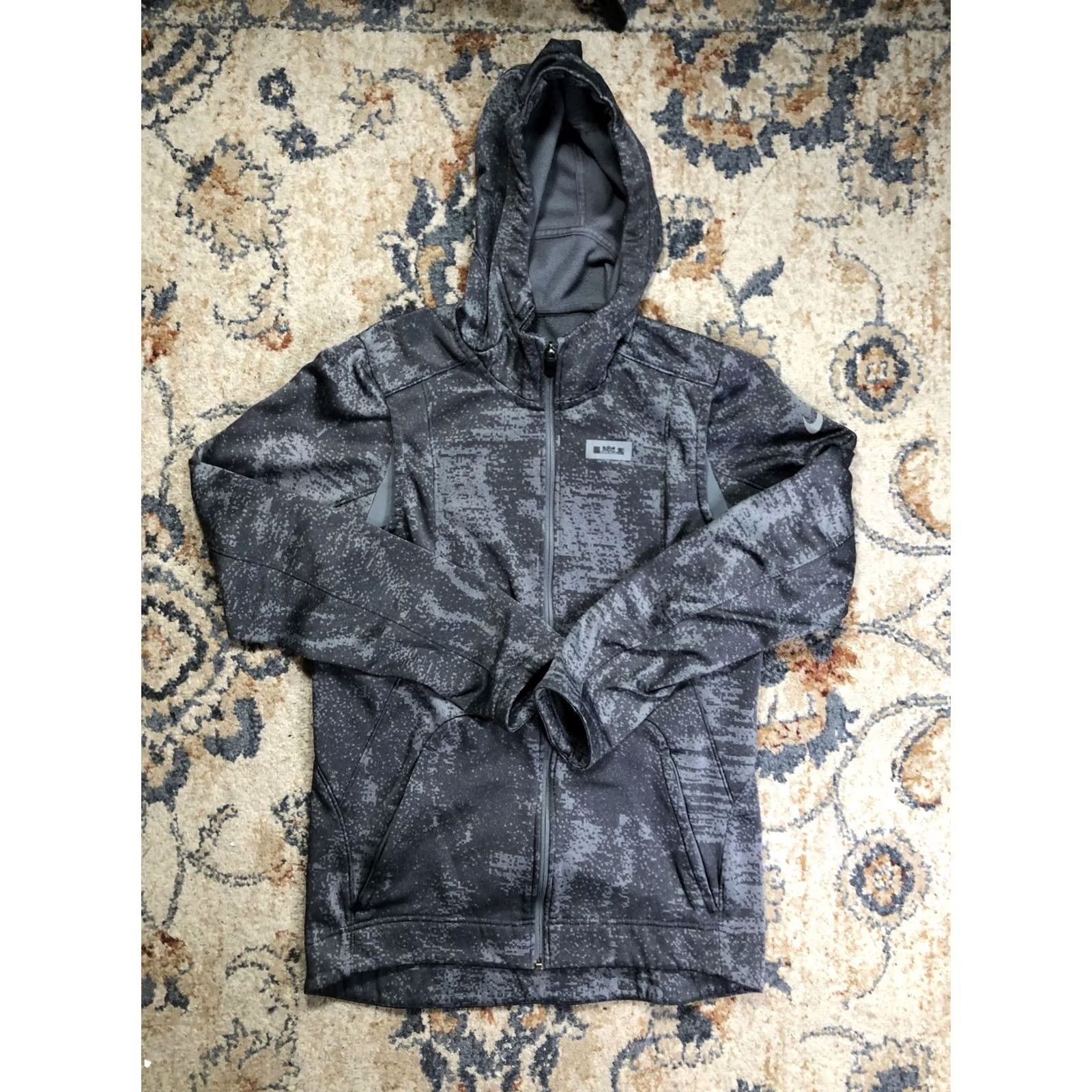 Nike Nike LeBron Dri-FIT Hoodie Mens Small Gray Camouflage Full Zip Fleece Logo Size US S / EU 44-46 / 1 - 2 Thumbnail