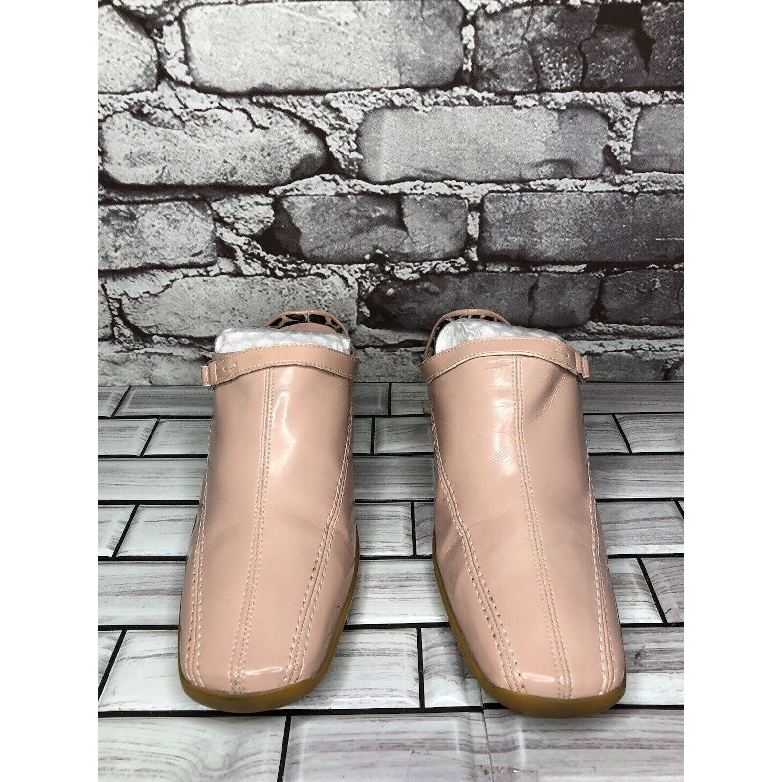 Aquatalia AQUATALIA Pink Patent Leather Square Toe Heel Mules Shoes Wo Size US 8 / IT 38 - 11 Thumbnail